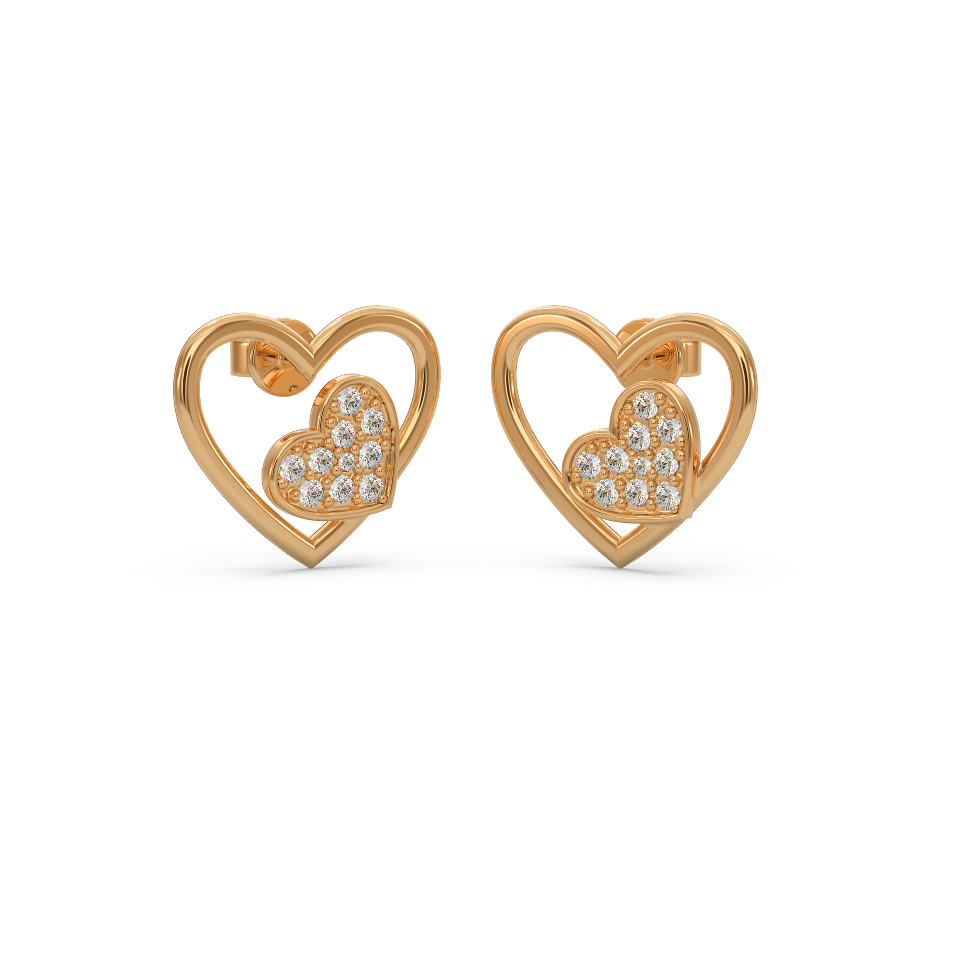 14 Kt Rose Gold Diamond Earring