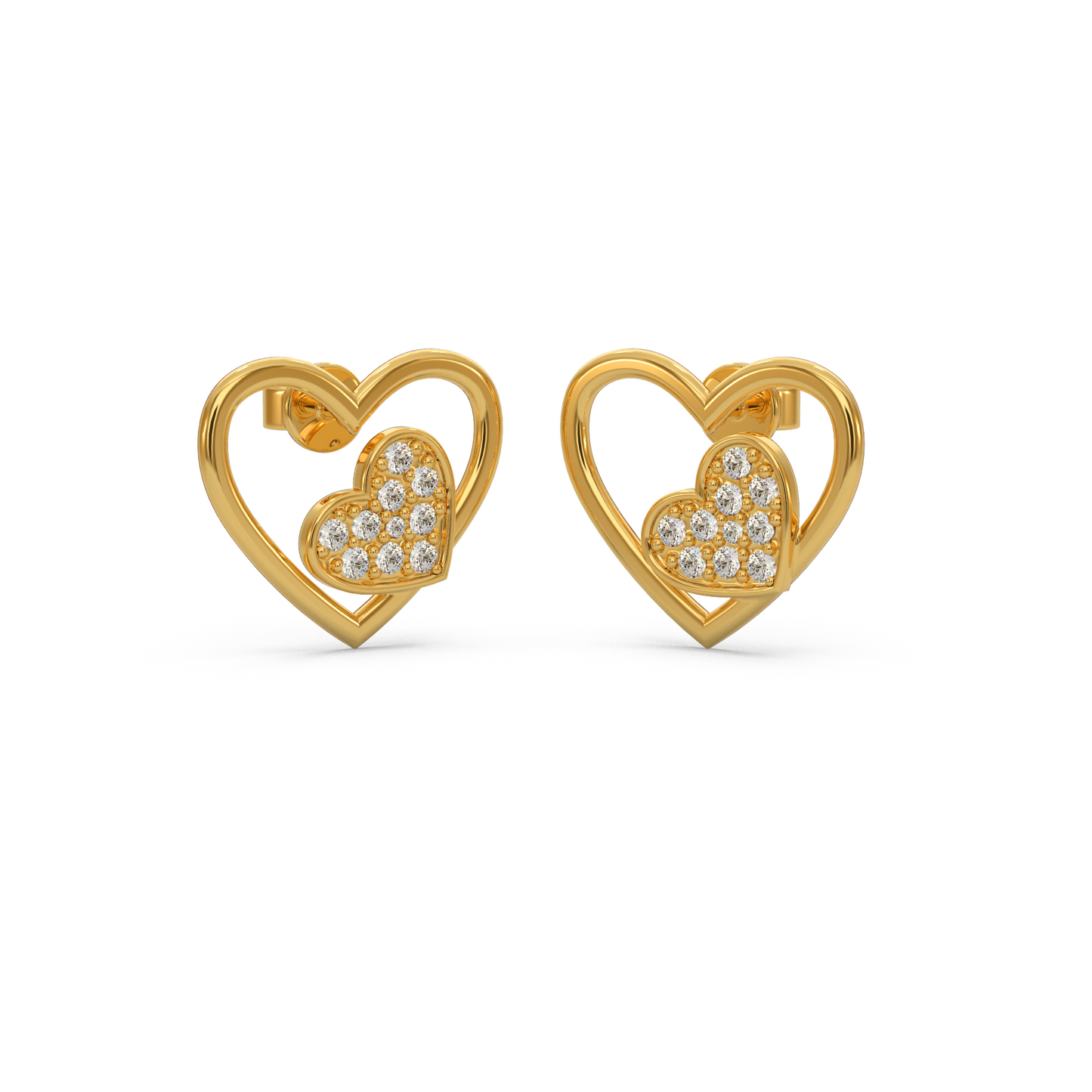 Romantic Heart Diamond Earring