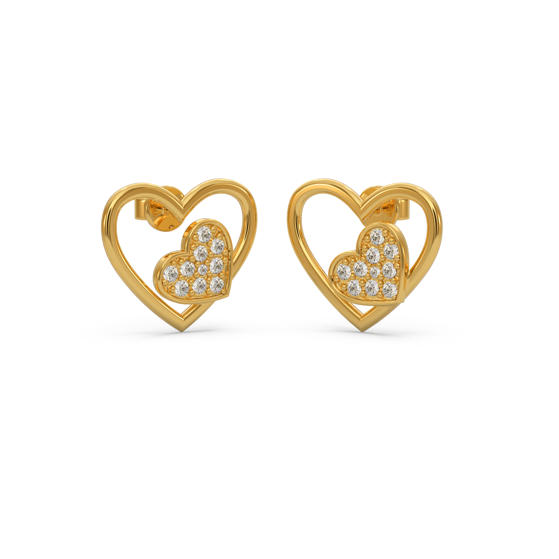14 Kt Rose Gold Diamond Earring