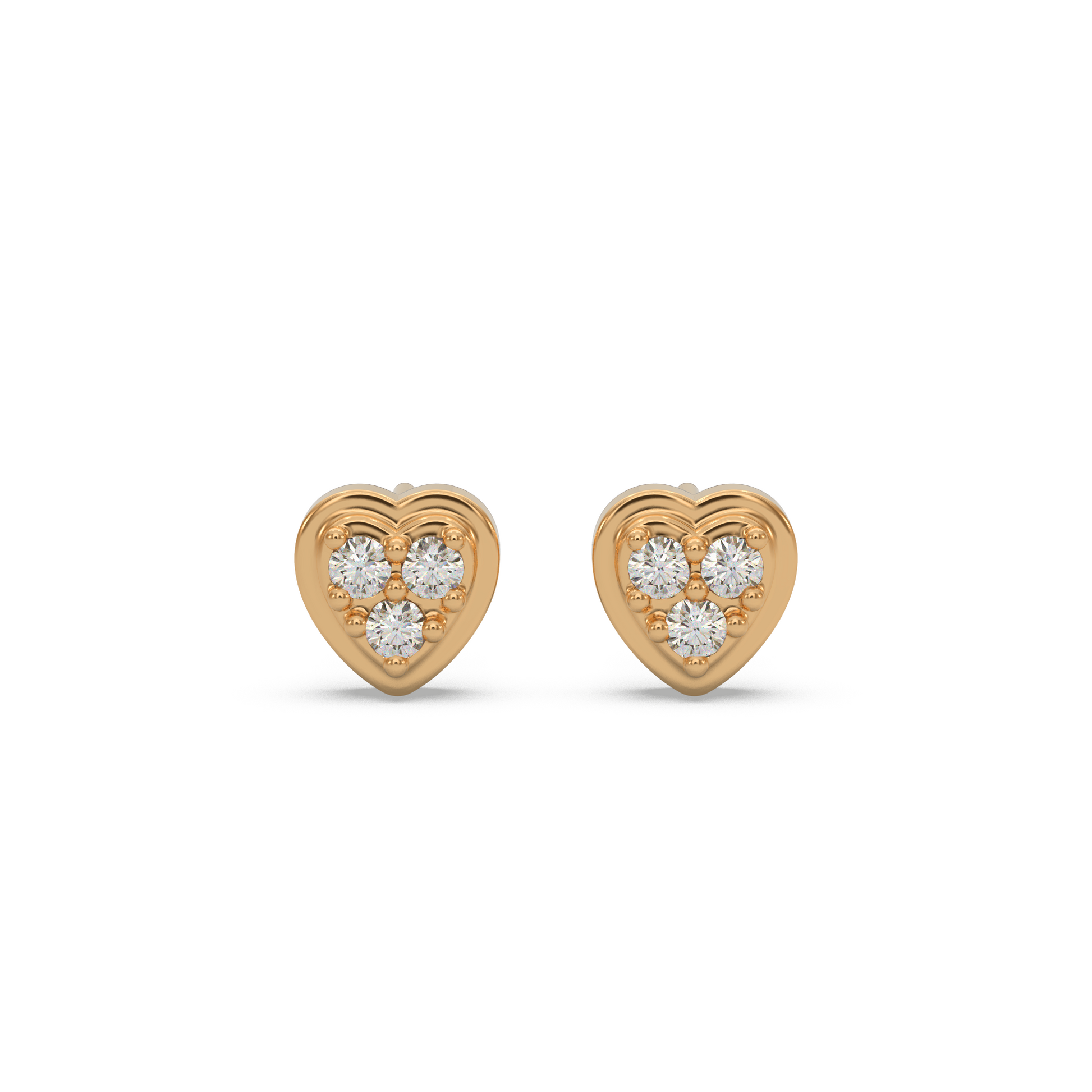 14 Kt Rose Gold Diamond Earring
