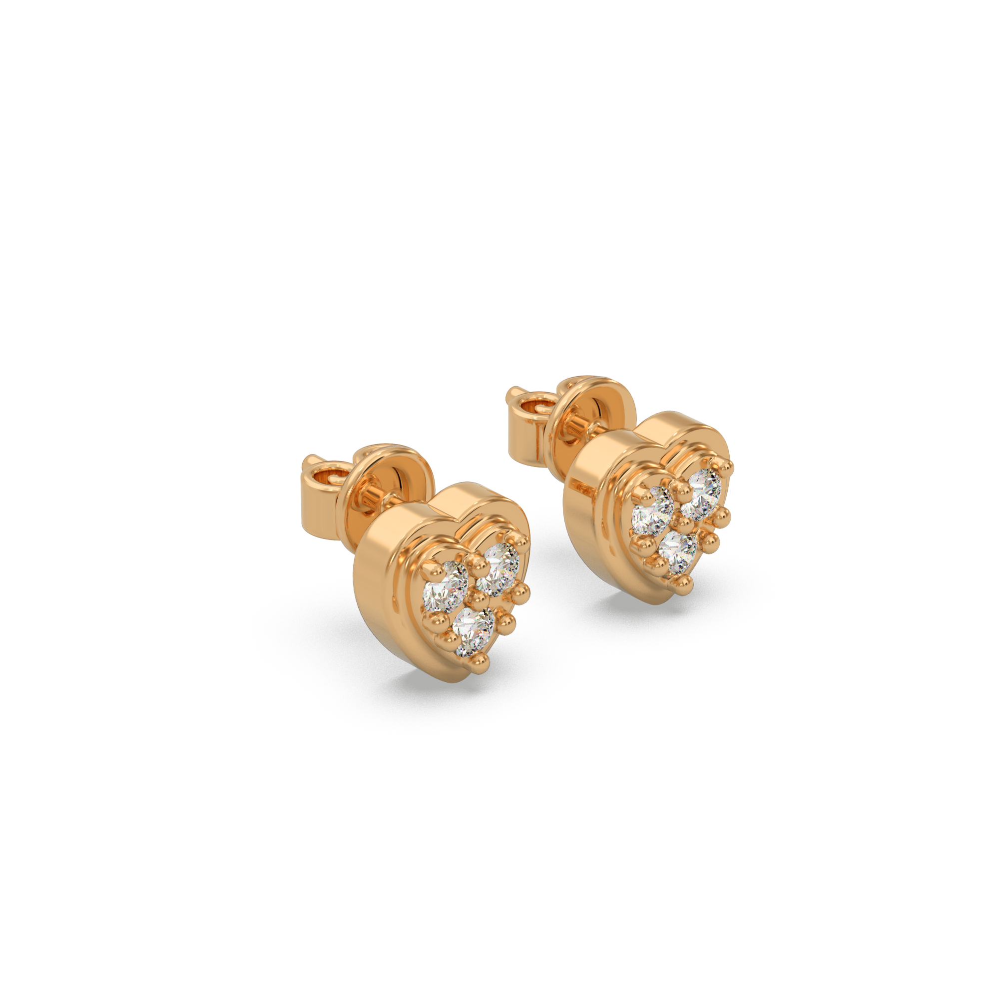 Elegant Heart Diamond Earring