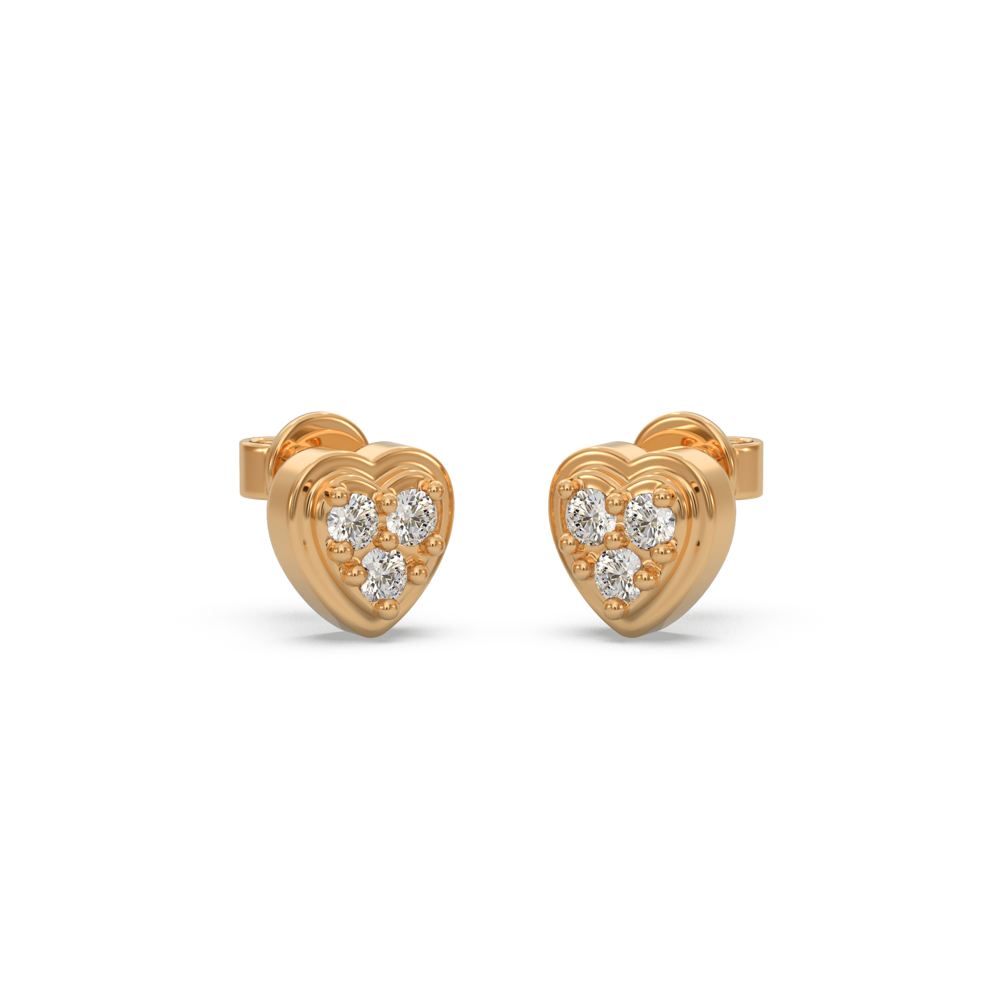 14 Kt Rose Gold Diamond Earring