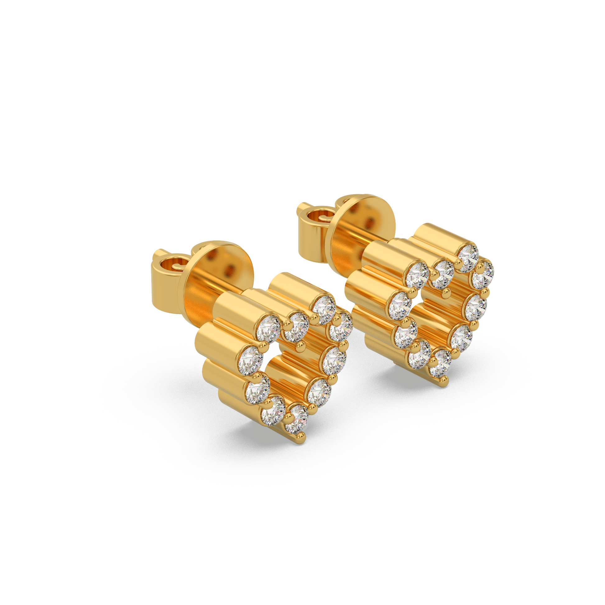 14 Kt Rose Gold Diamond Earring