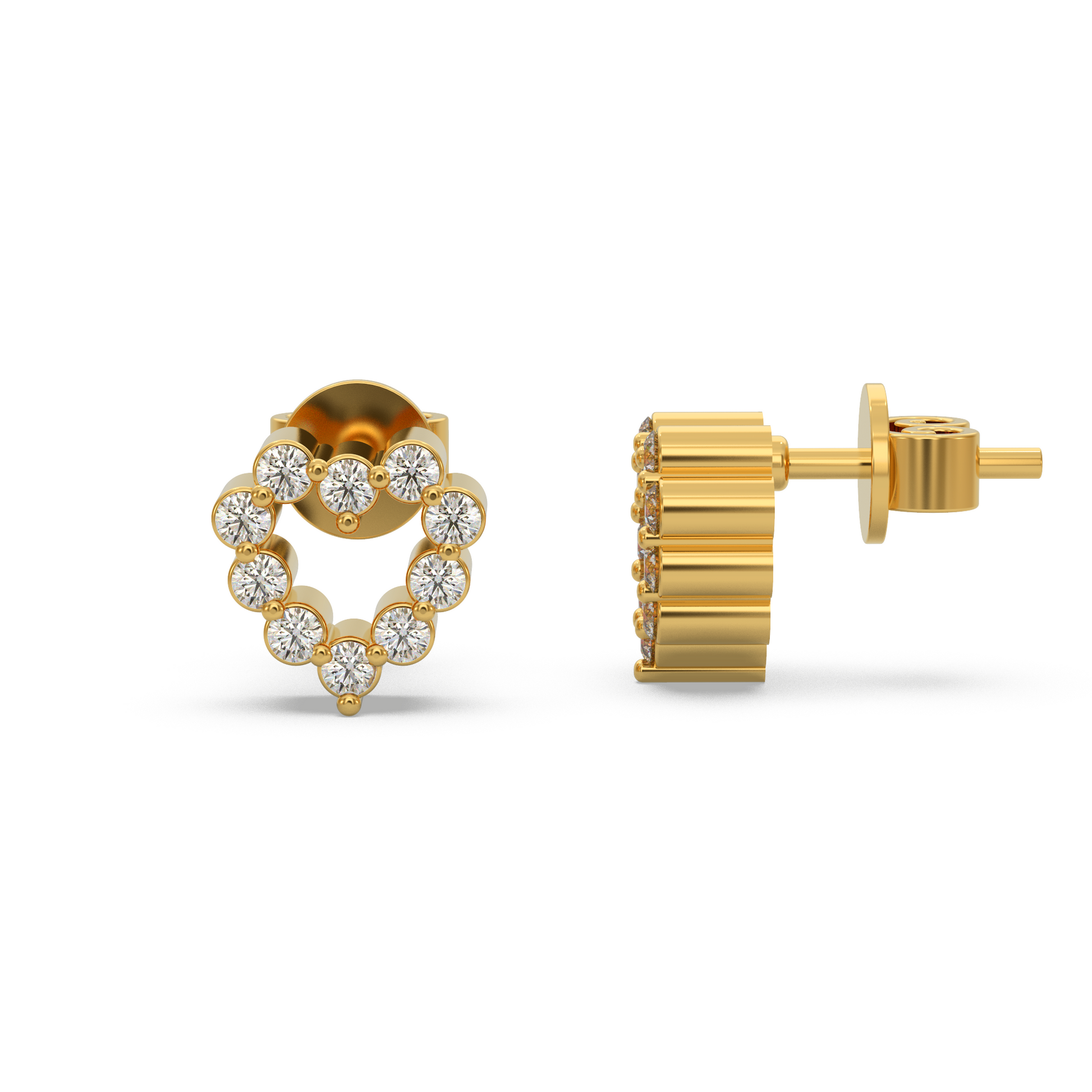 14 Kt Rose Gold Diamond Earring