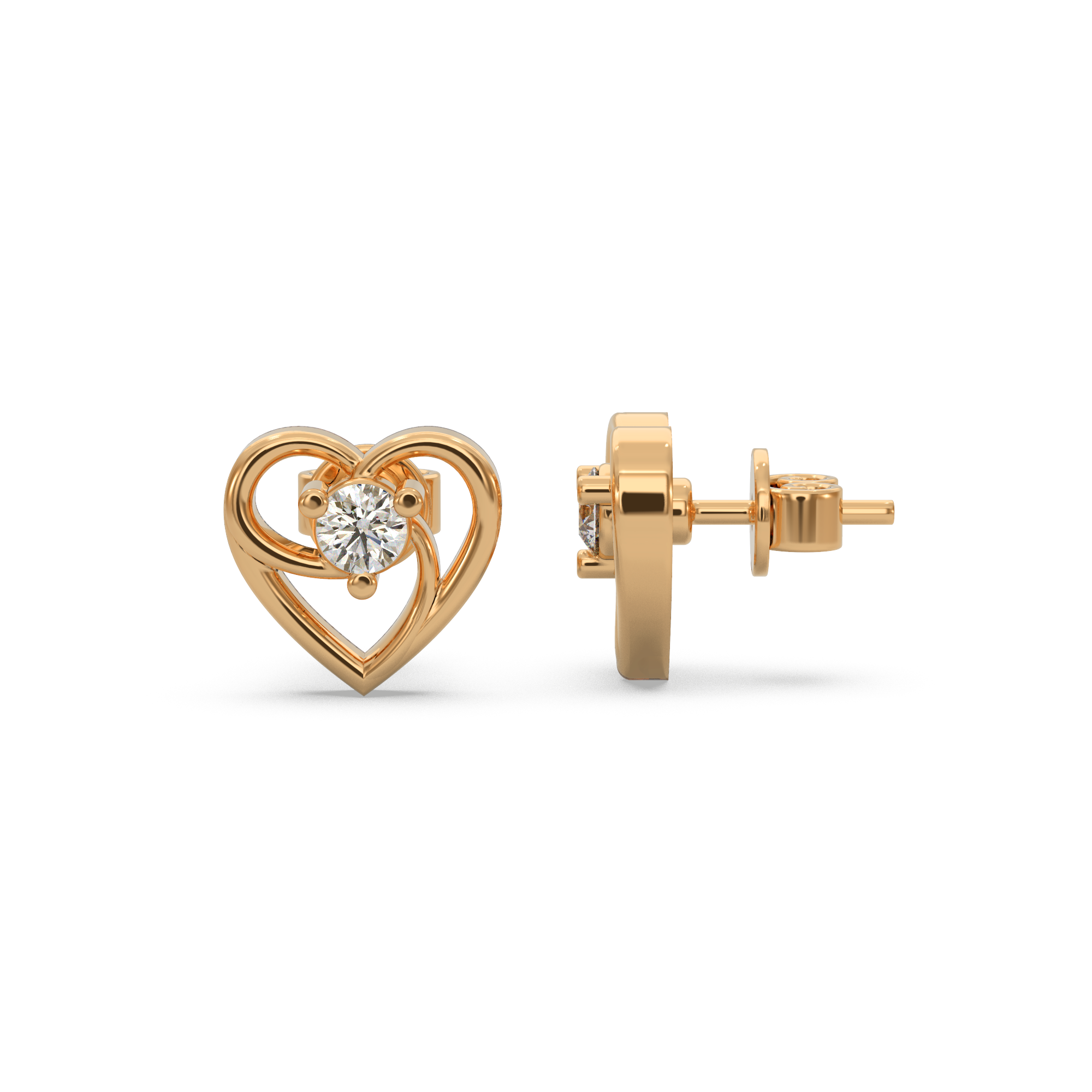 Timeless Heart Diamond Earring