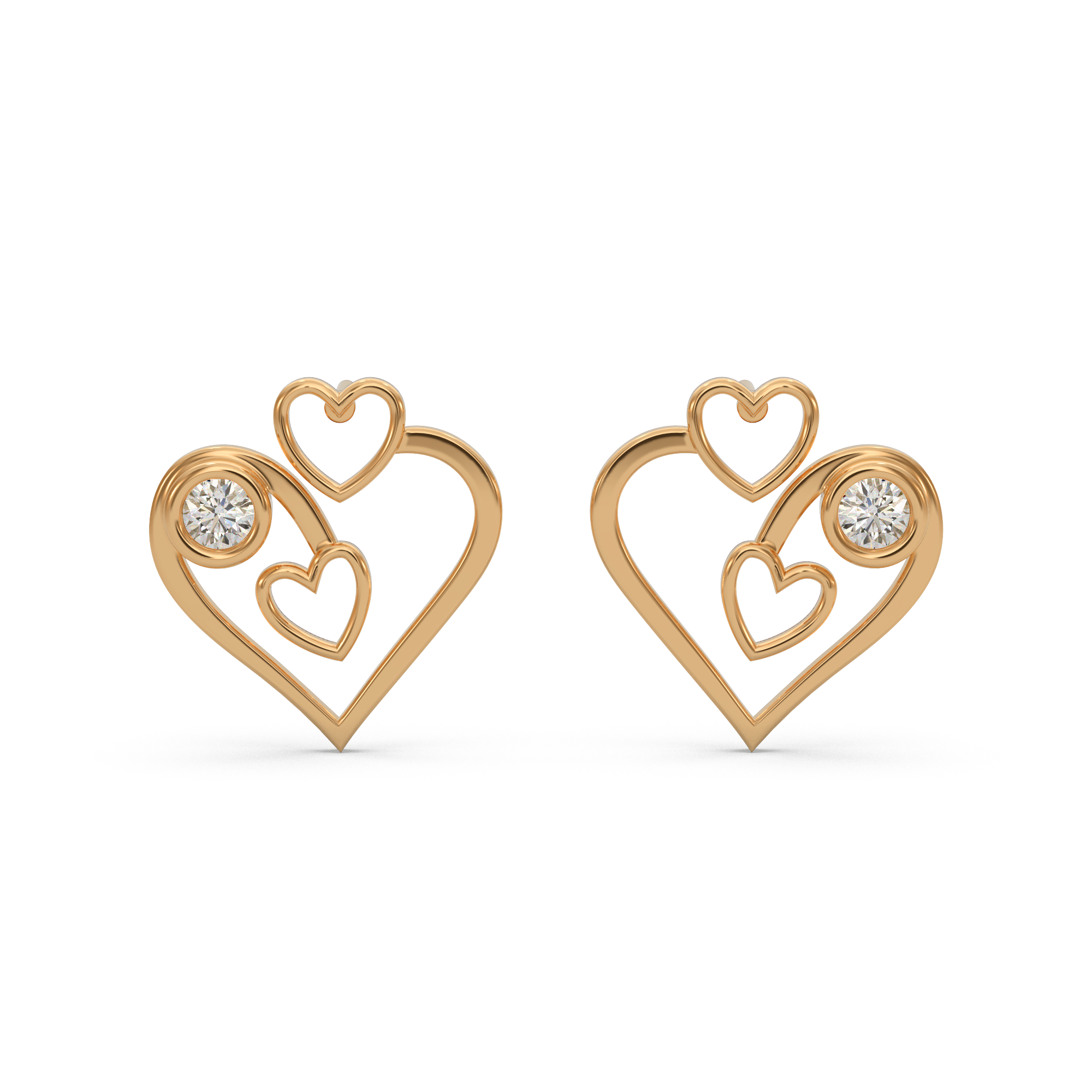 Exquisite Heart Diamond Earring