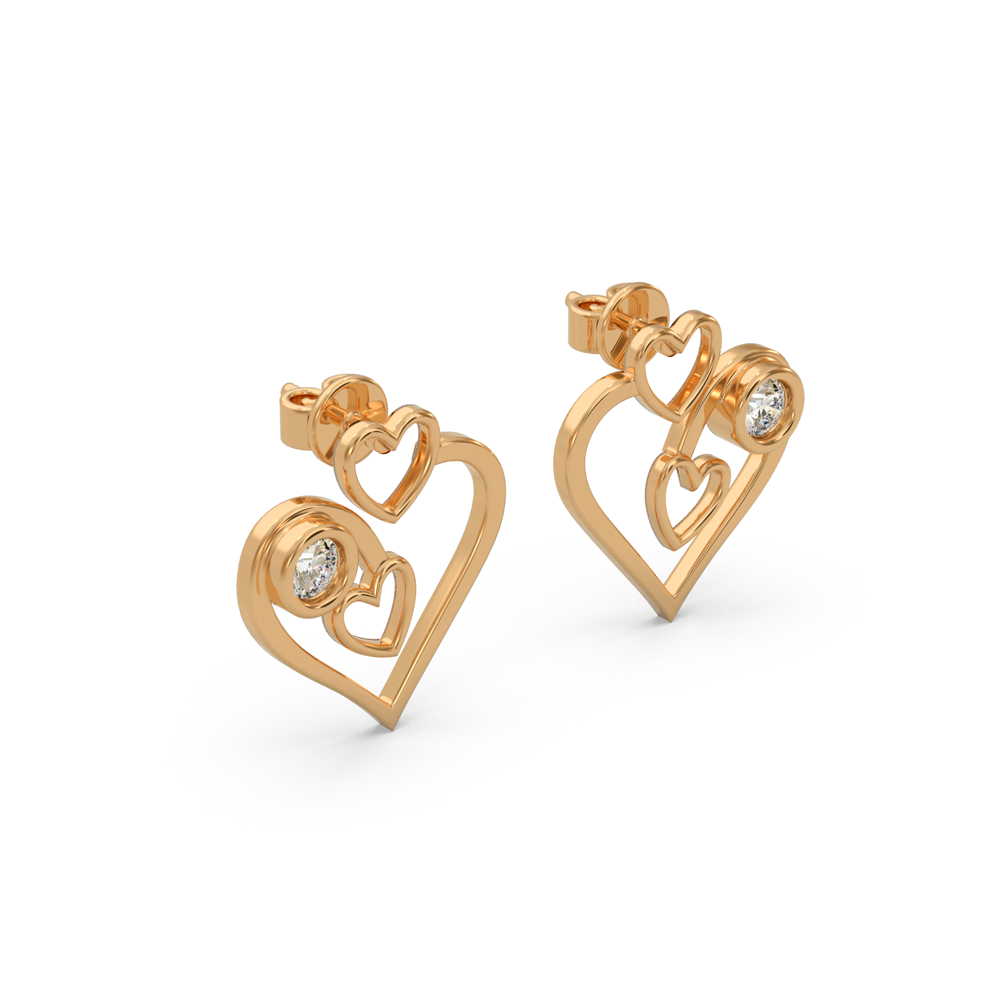 Exquisite Heart Diamond Earring
