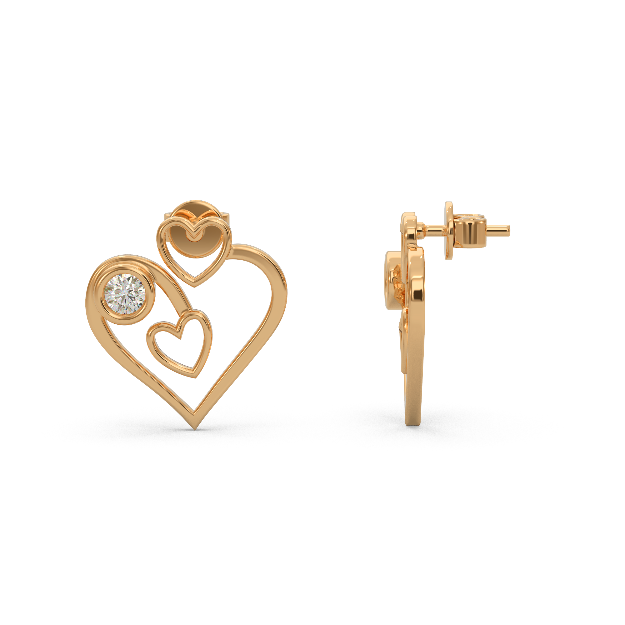 Exquisite Heart Diamond Earring