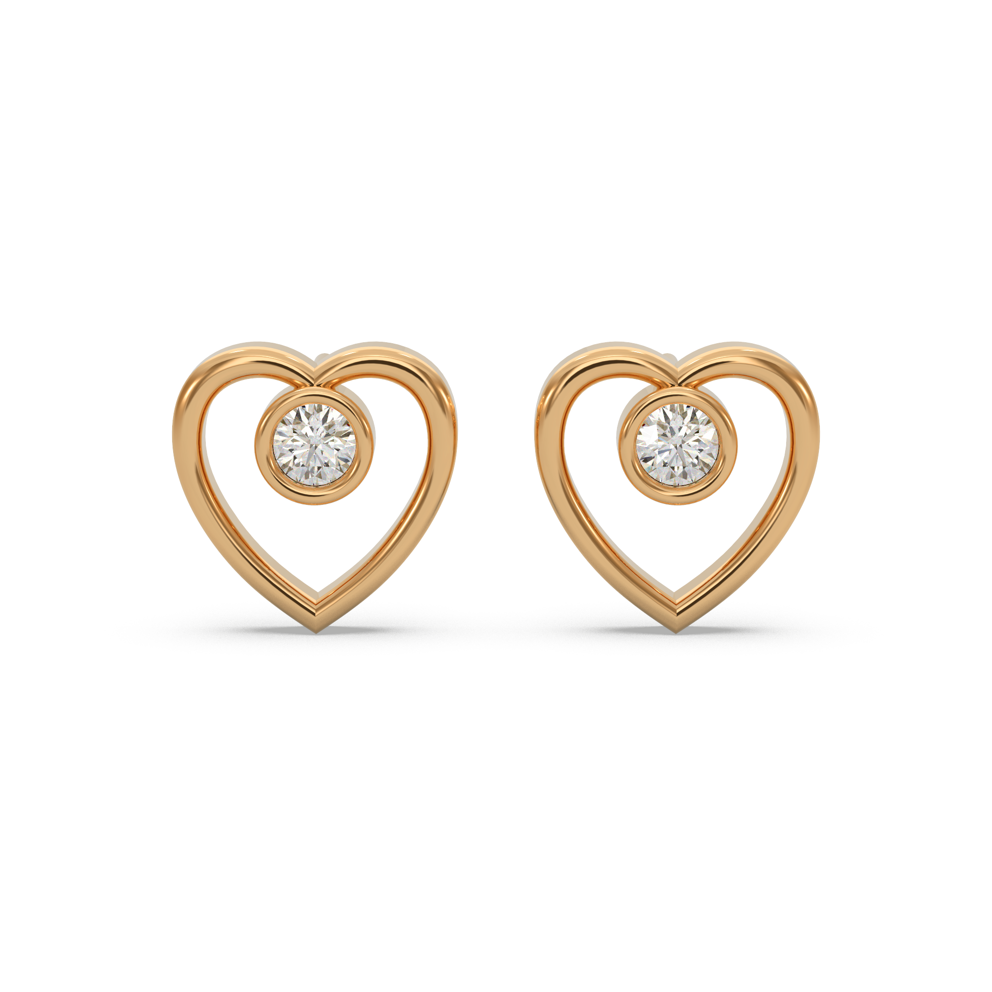 Unique Heart Diamond Earring