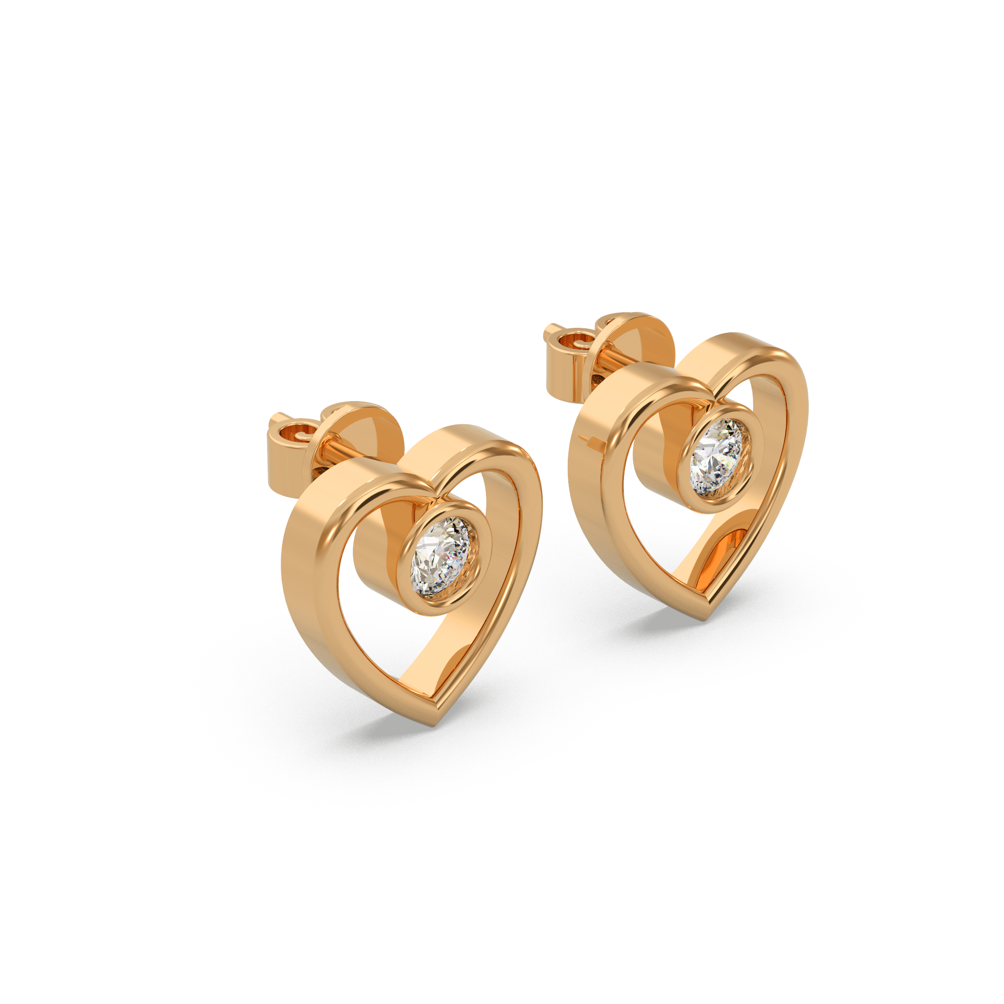Unique Heart Diamond Earring