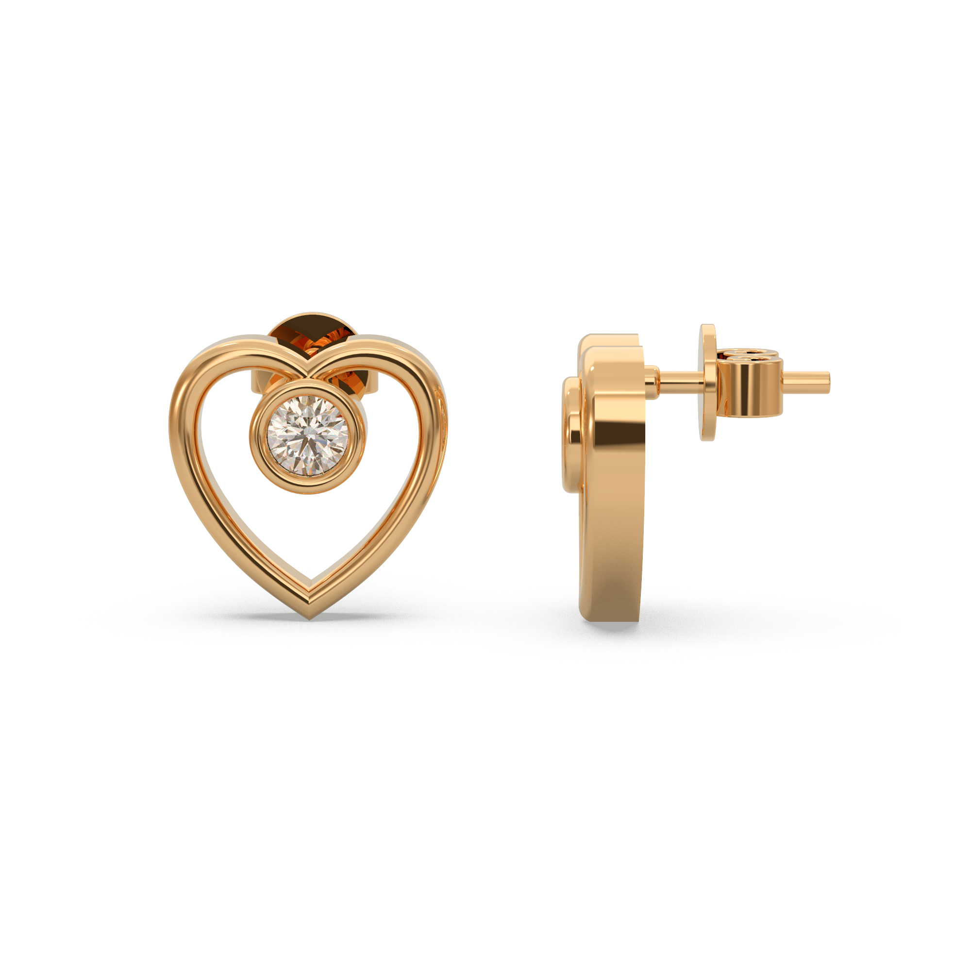 Unique Heart Diamond Earring