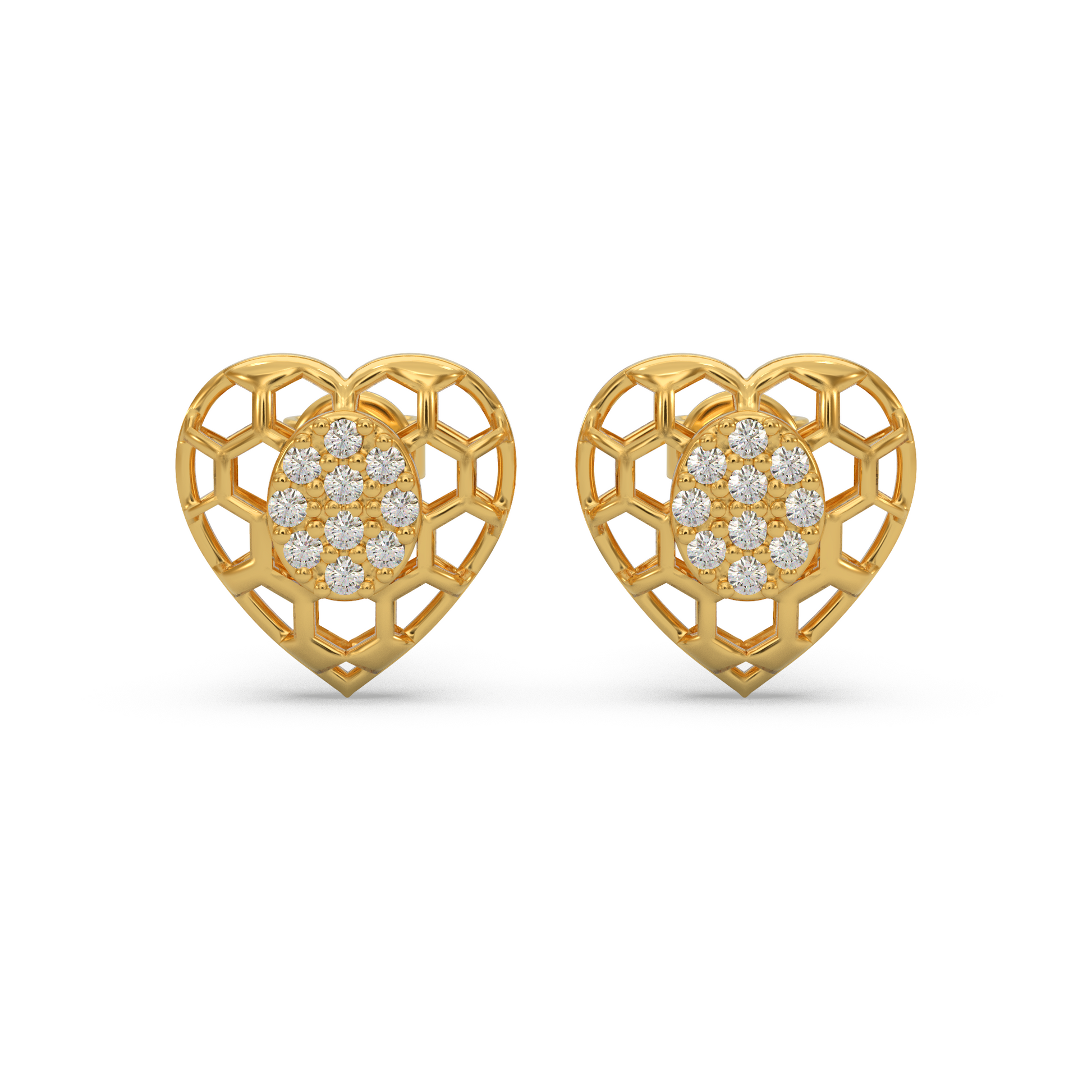14 Kt Rose Gold Diamond Earring
