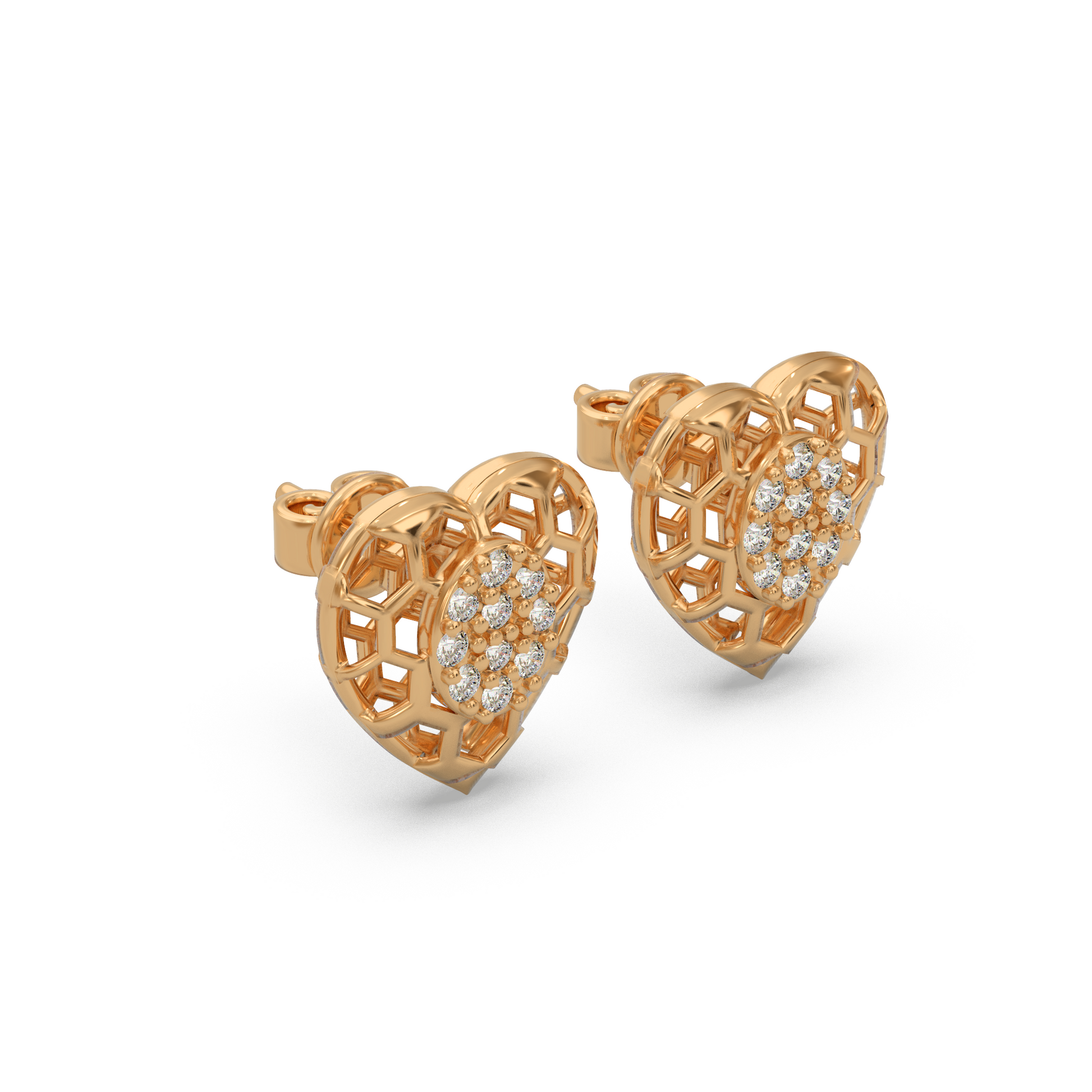 14 Kt Rose Gold Diamond Earring