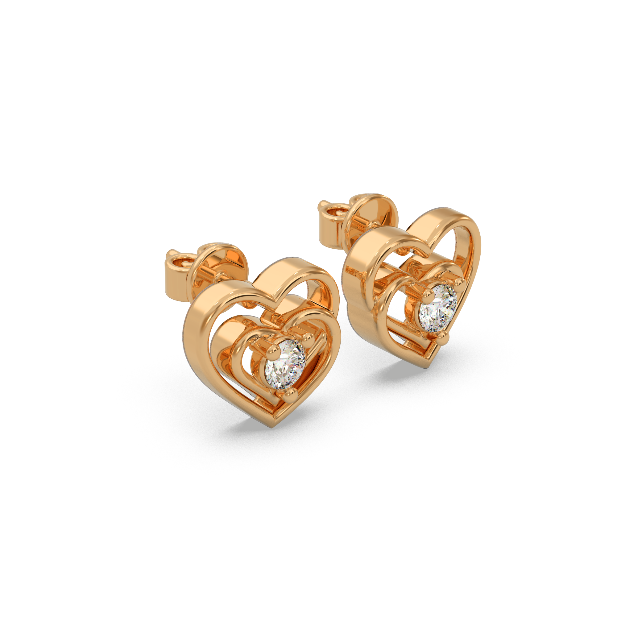 Romantic Gift Heart Diamond Earring