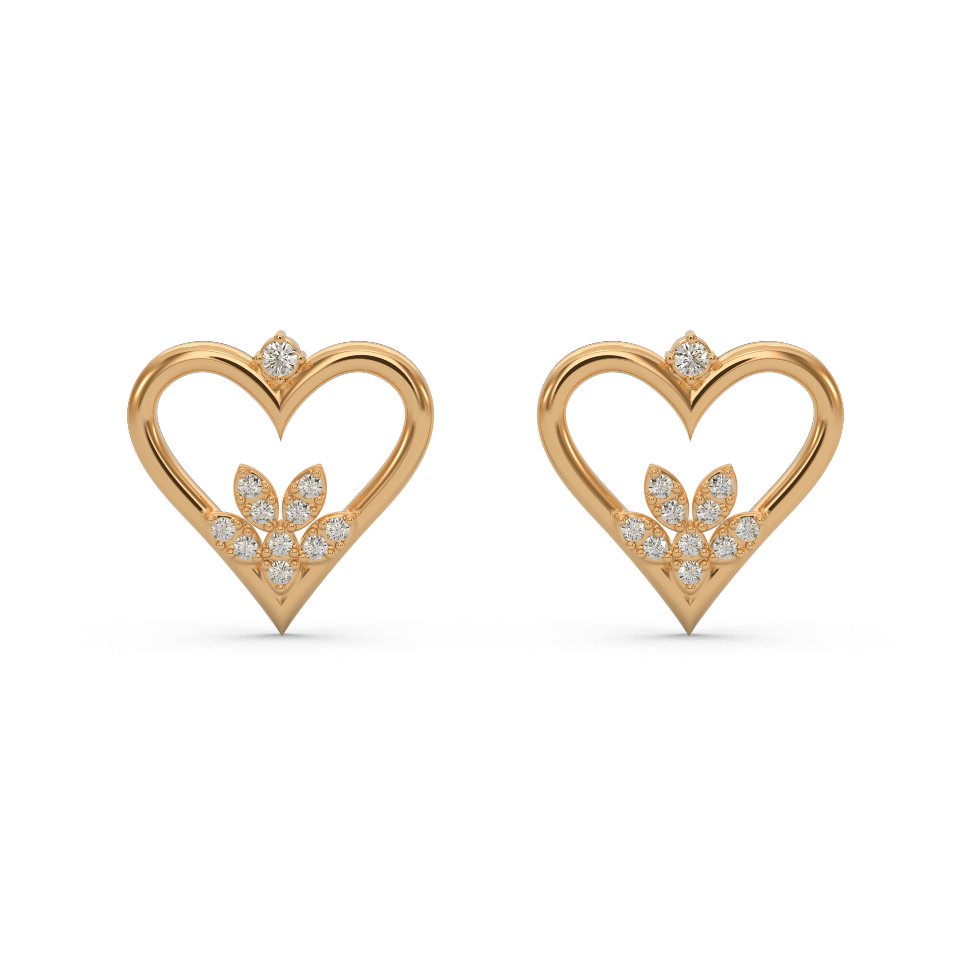 14 Kt Yellow Gold Diamond Earring