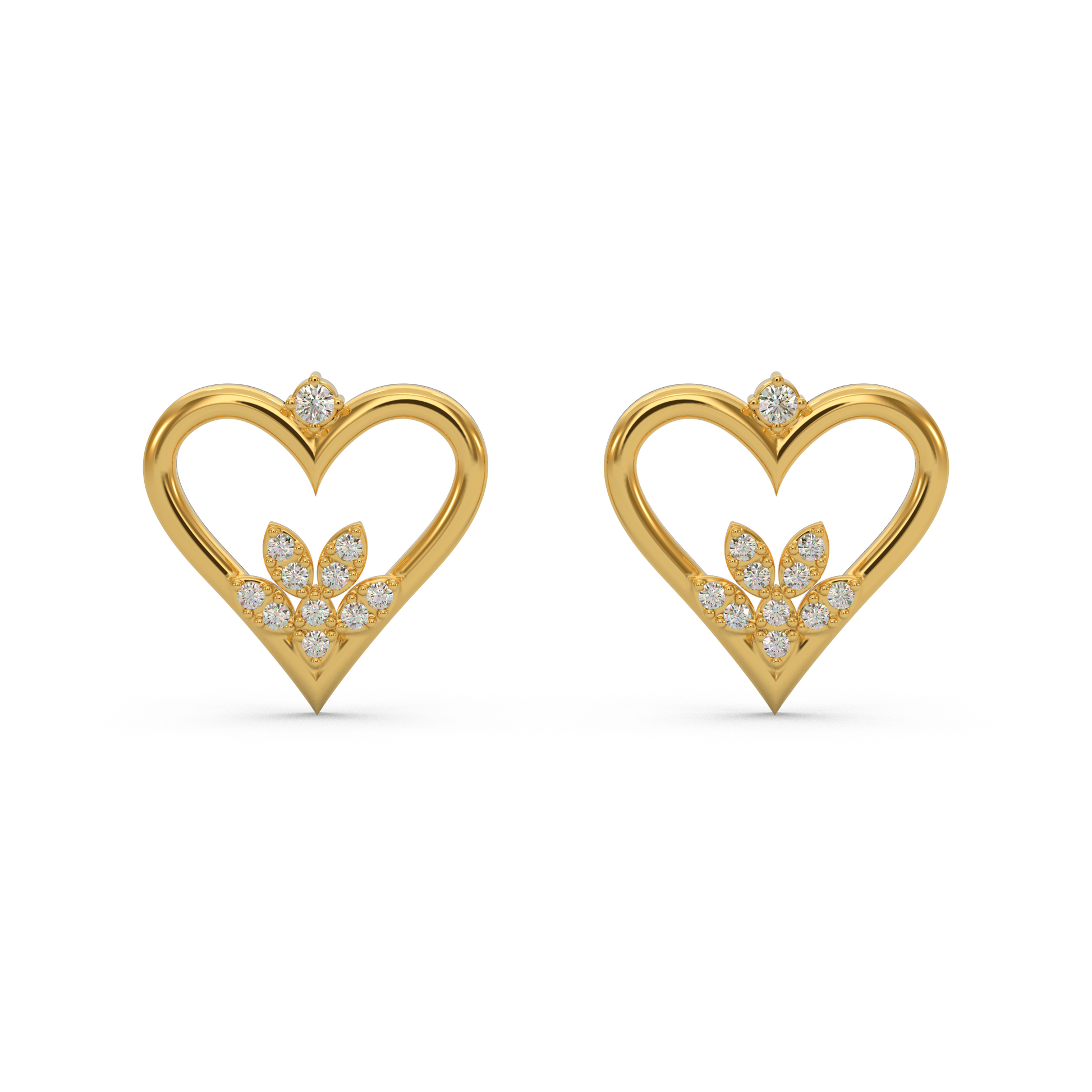 14 Kt Yellow Gold Diamond Earring