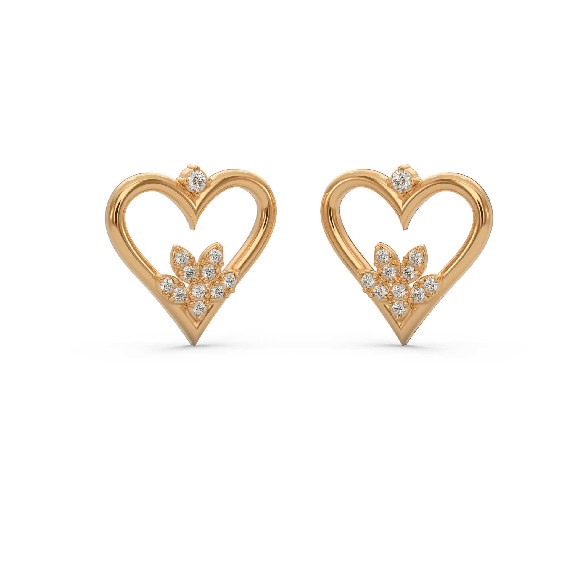 14 Kt Yellow Gold Diamond Earring
