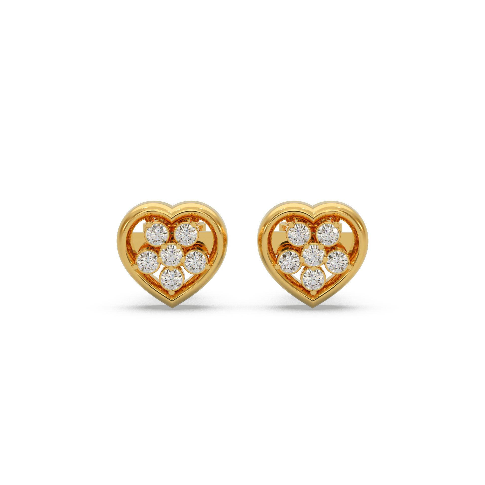14 Kt Yellow Gold Diamond Earring
