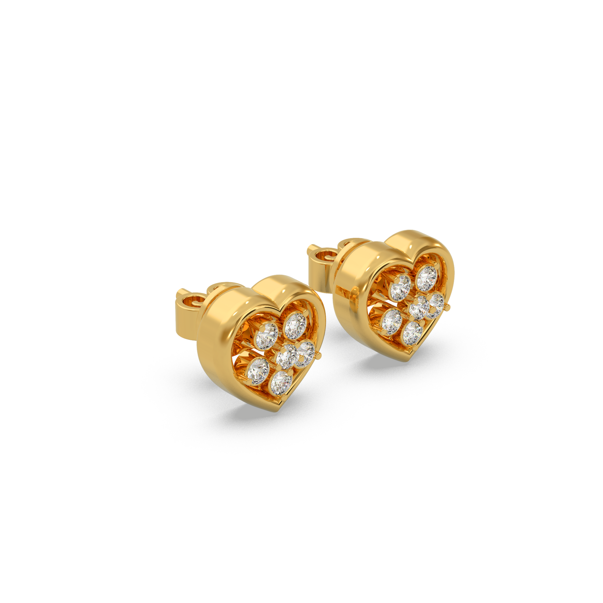 14 Kt Yellow Gold Diamond Earring