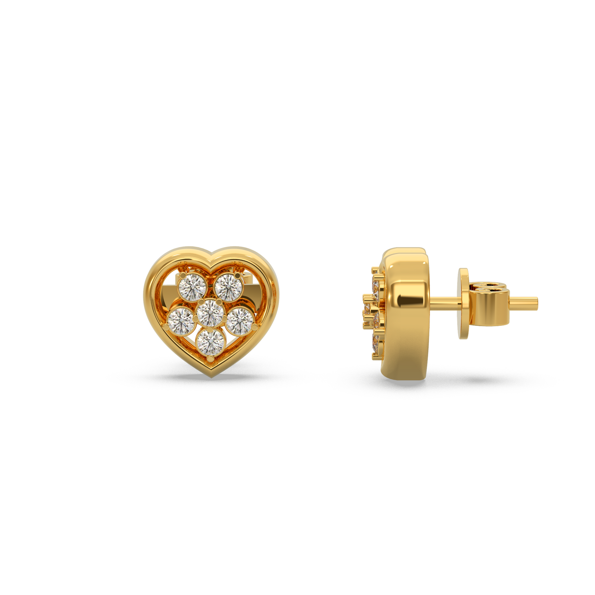 14 Kt Yellow Gold Diamond Earring
