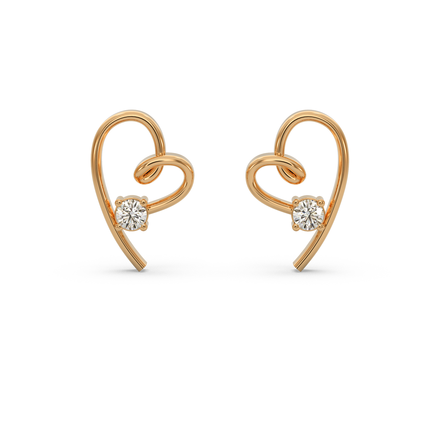 Stunning Heart Diamond Earring