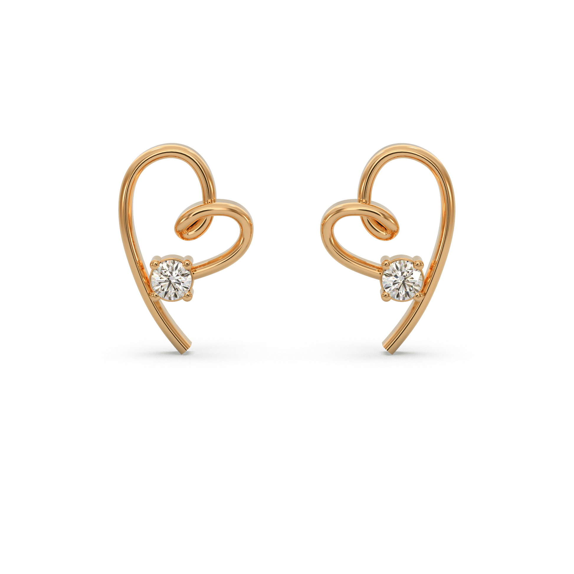 14 Kt Yellow Gold Diamond Earring