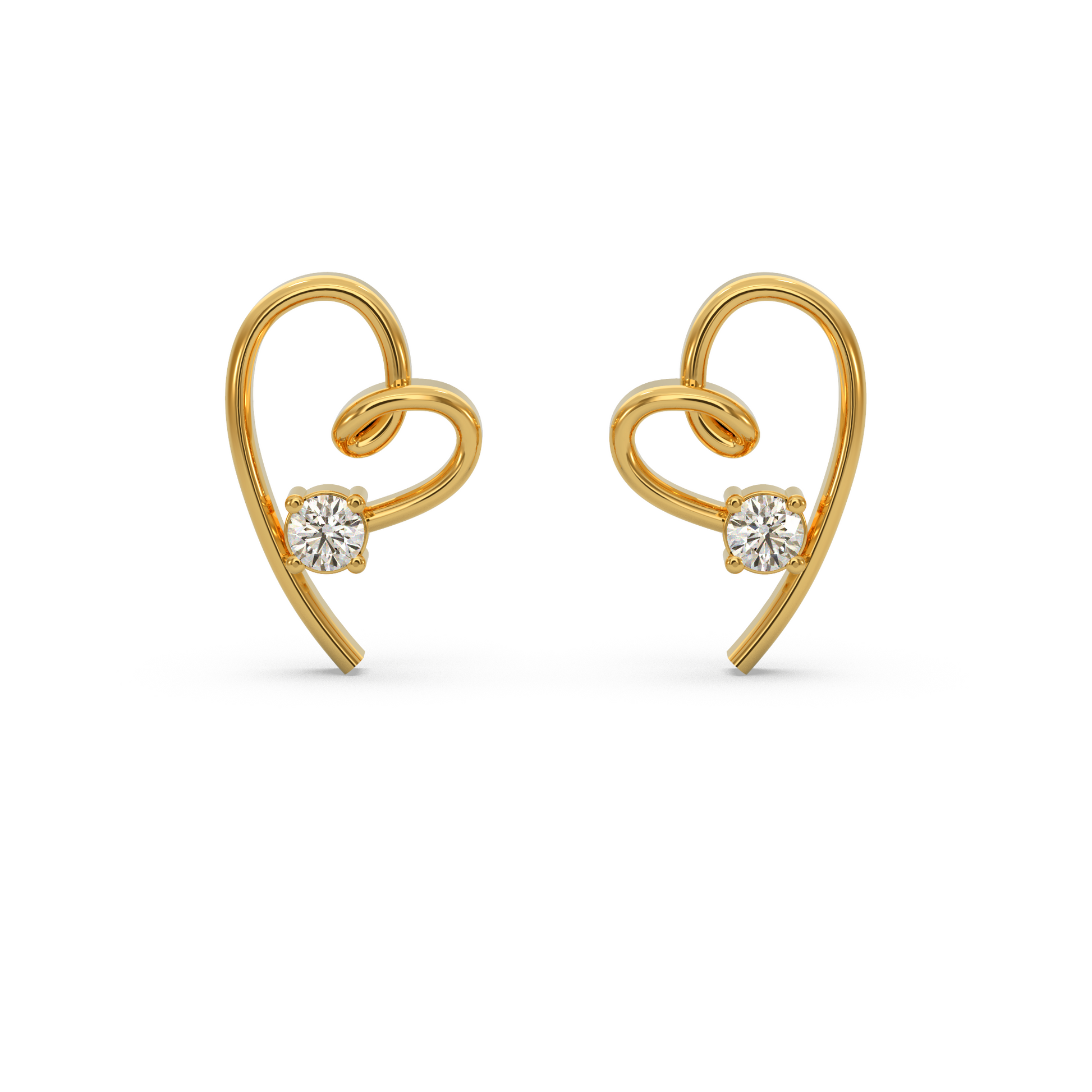 14 Kt Yellow Gold Diamond Earring