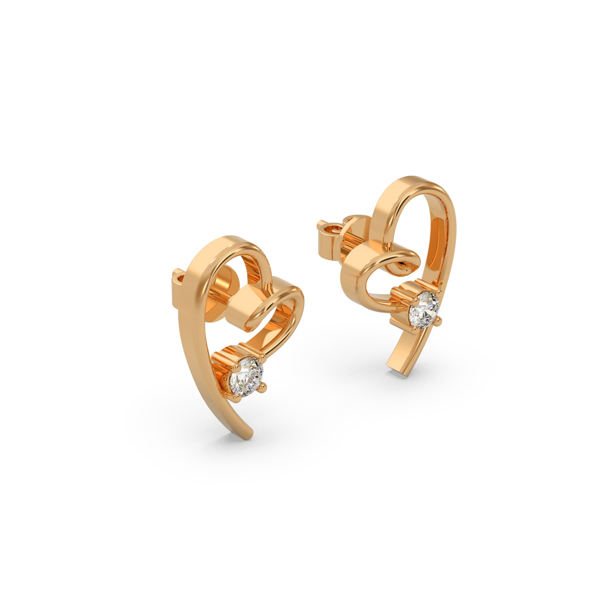 14 Kt Yellow Gold Diamond Earring