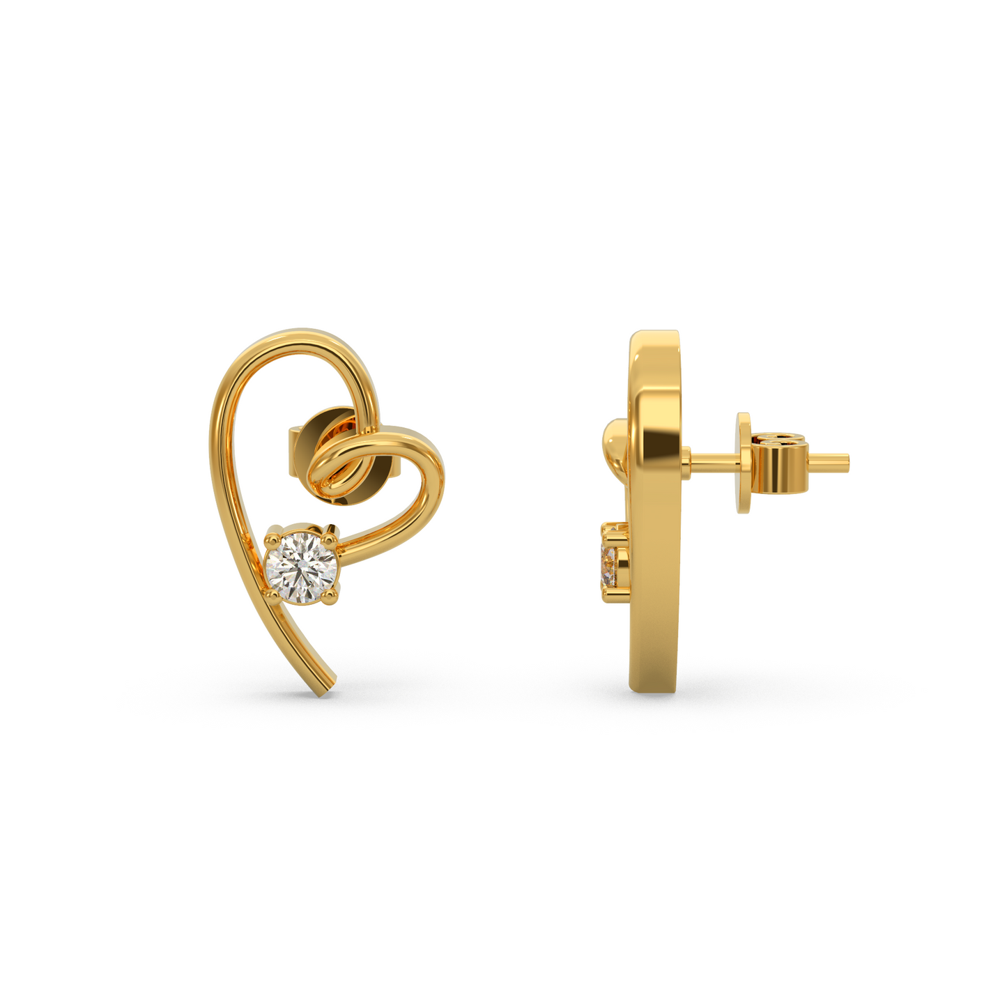 Stunning Heart Diamond Earring