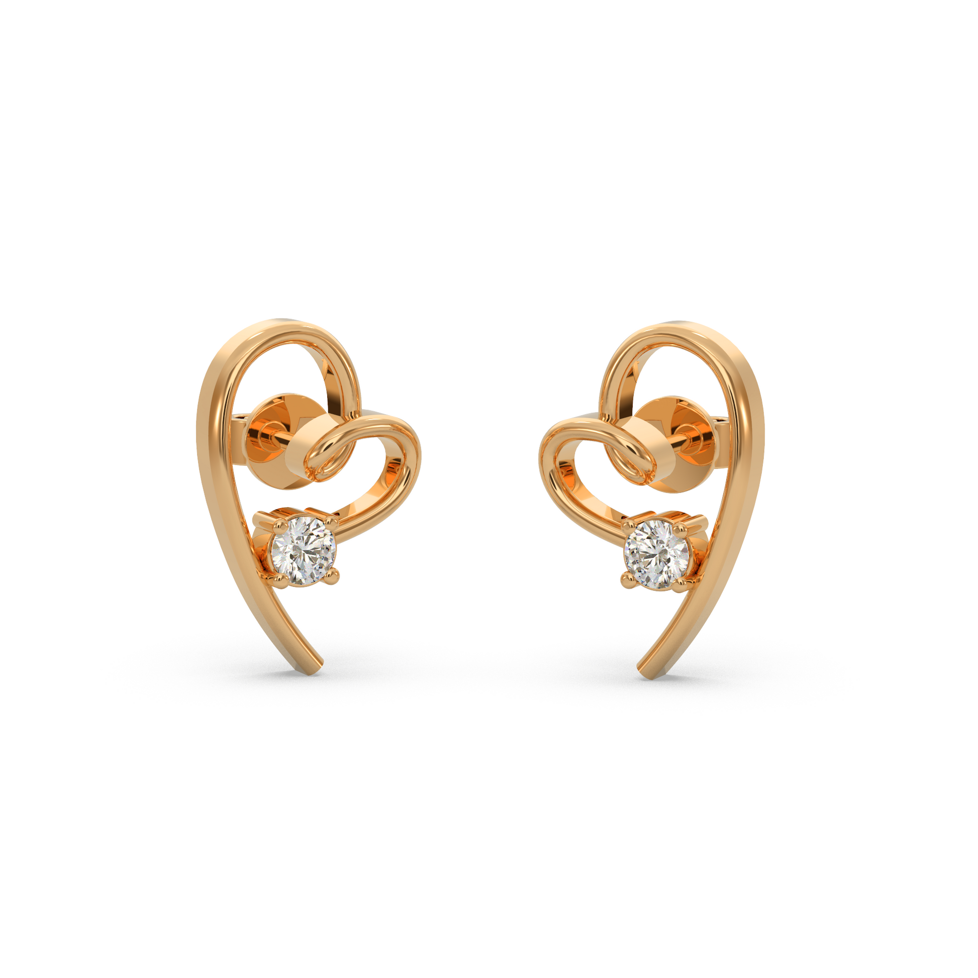 14 Kt Yellow Gold Diamond Earring
