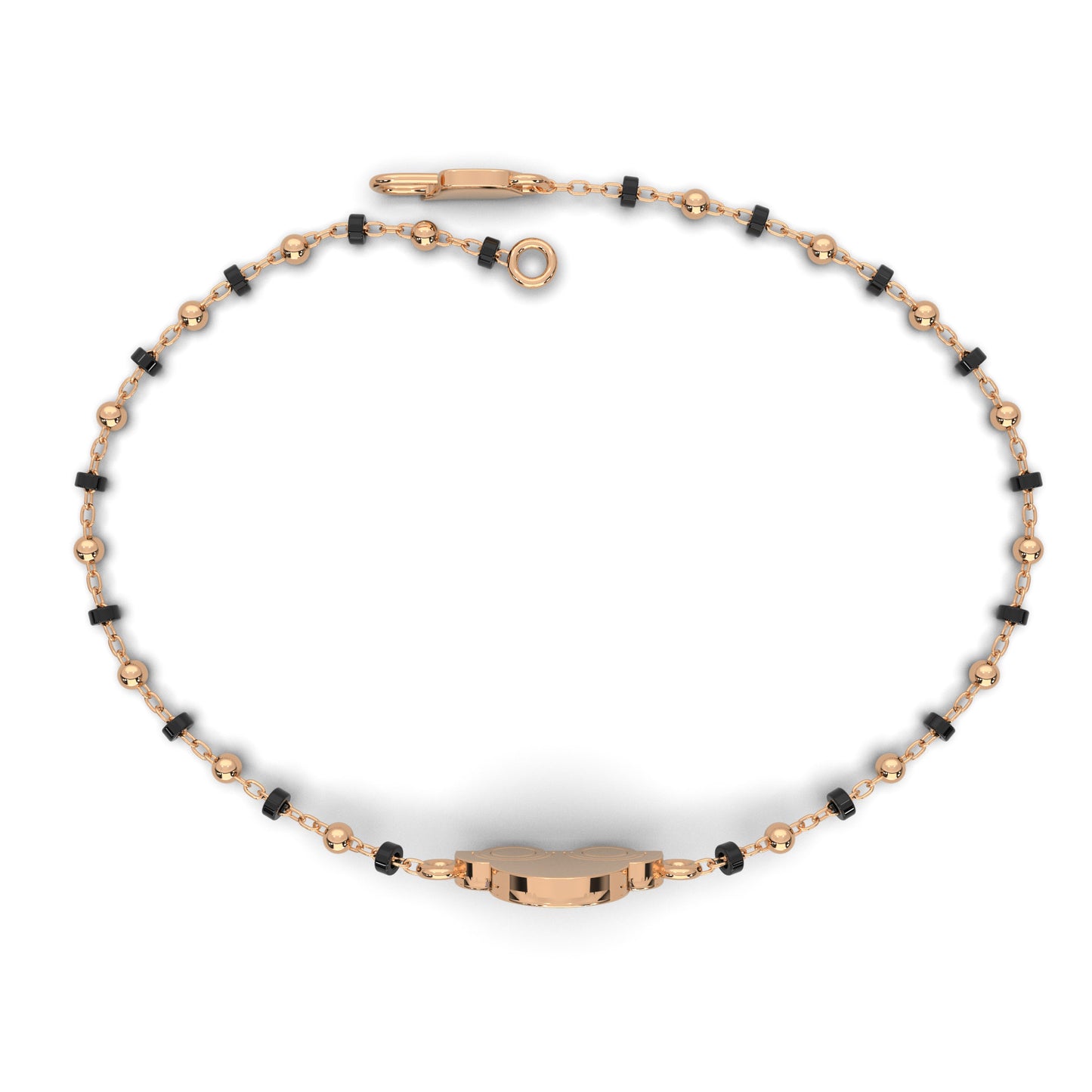Kiddie Cruise Gold Car Bracelet with Black Beads
