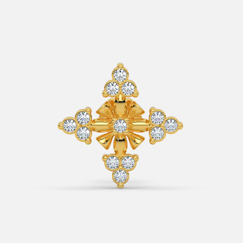 14 Kt Yellow Gold Diamond Nose Pin