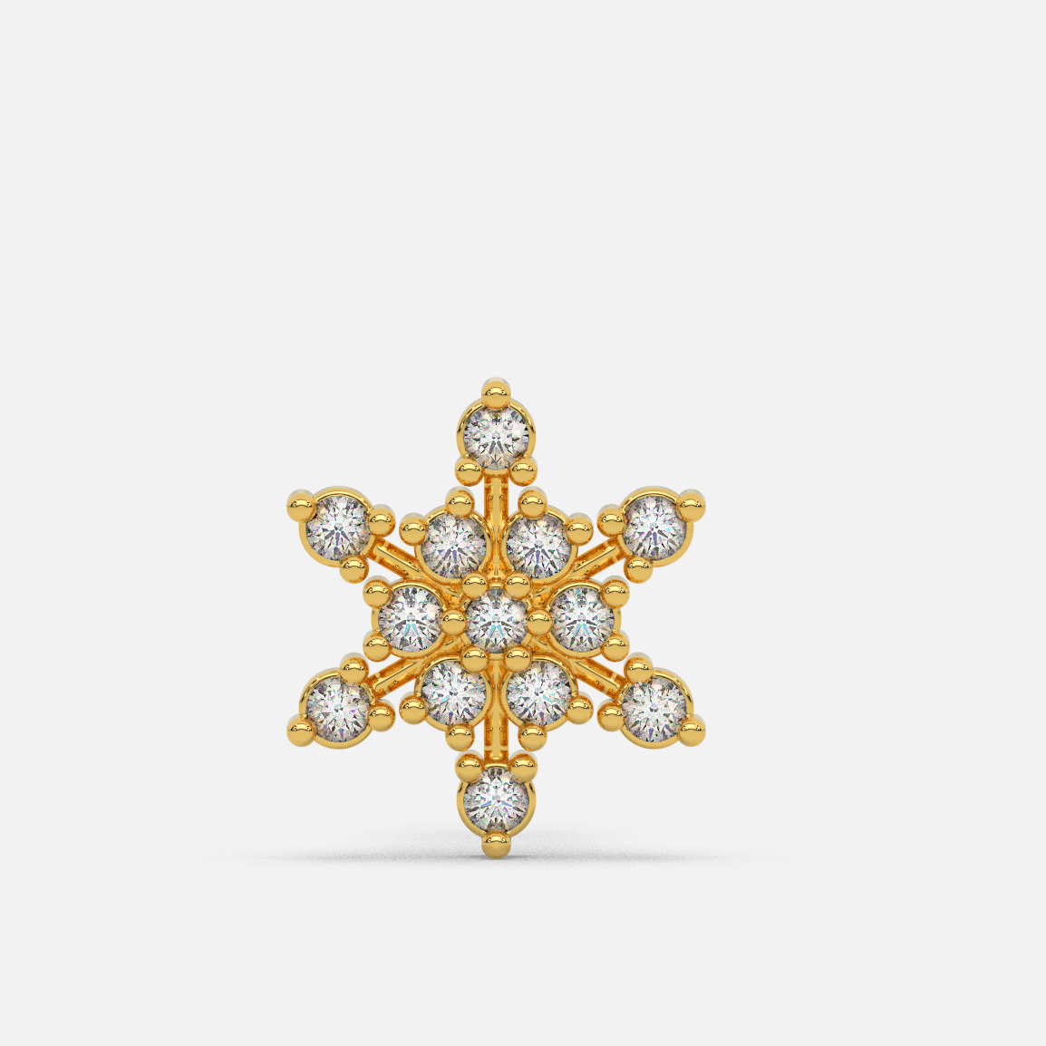 14 Kt Yellow Gold Diamond Nose Pin