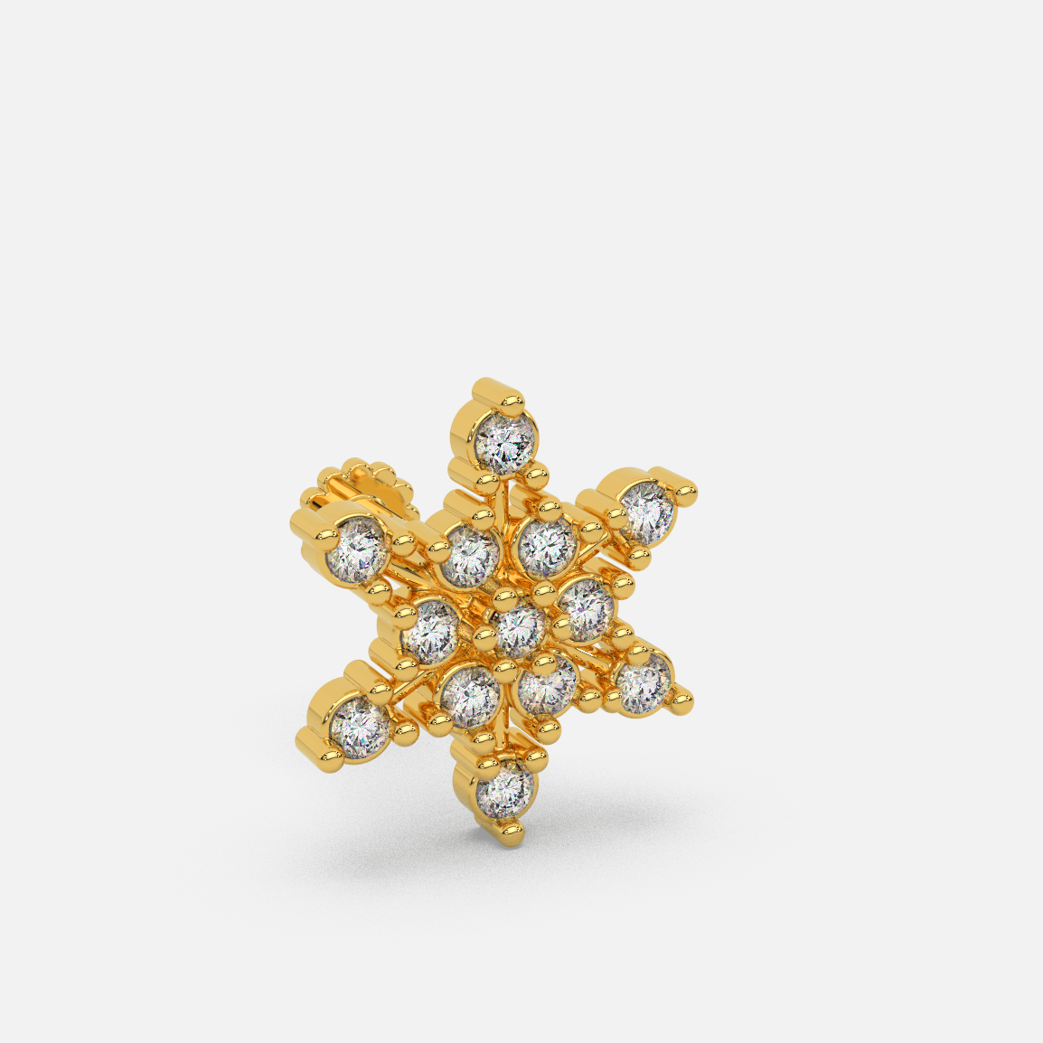 14 Kt Yellow Gold Diamond Nose Pin