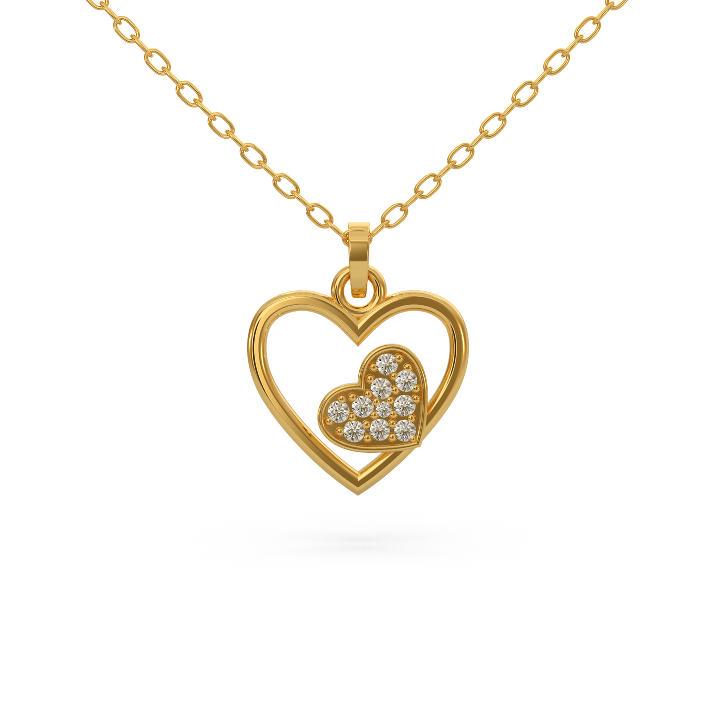 Romantic Heart Diamond Pendant