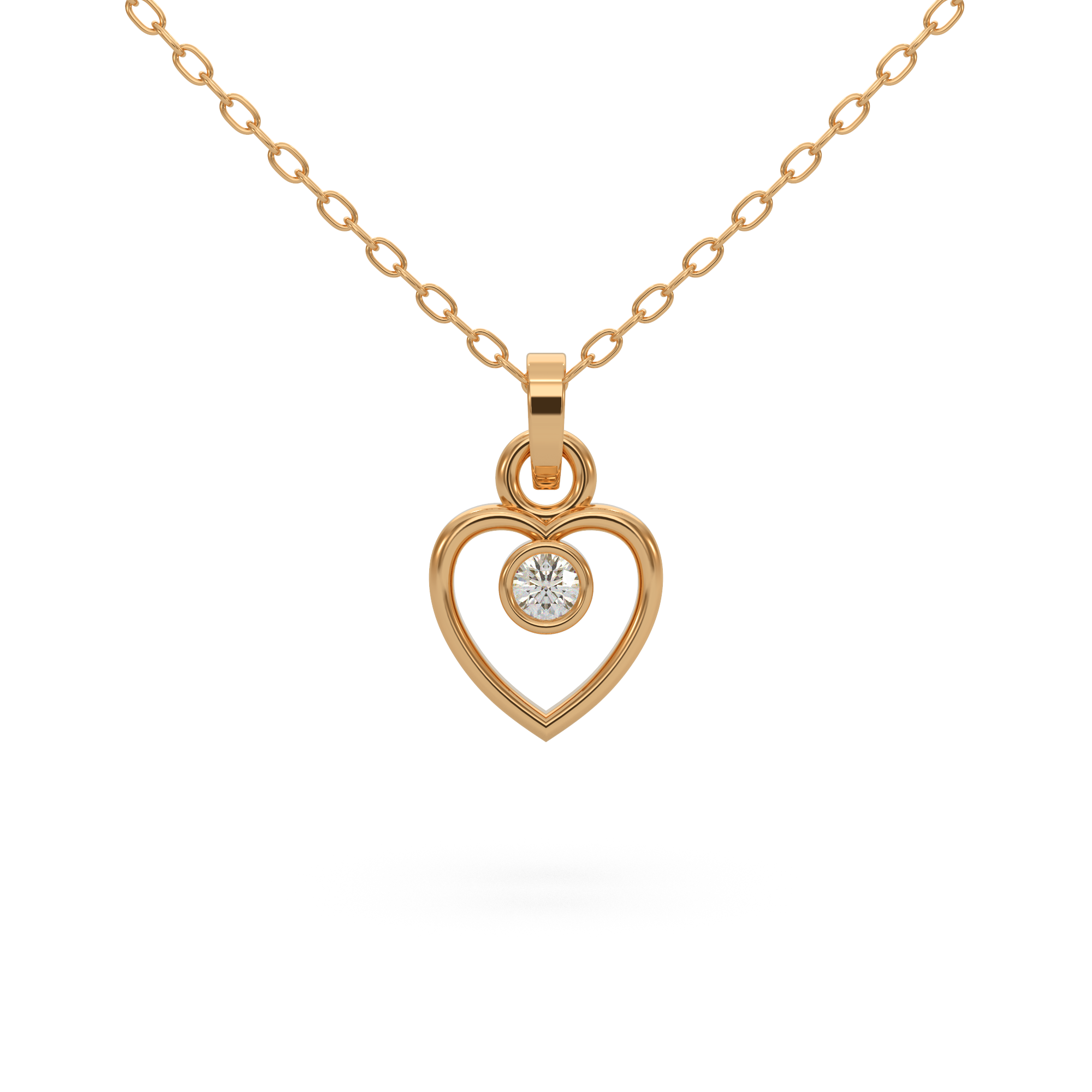 Unique Heart Diamond Pendant