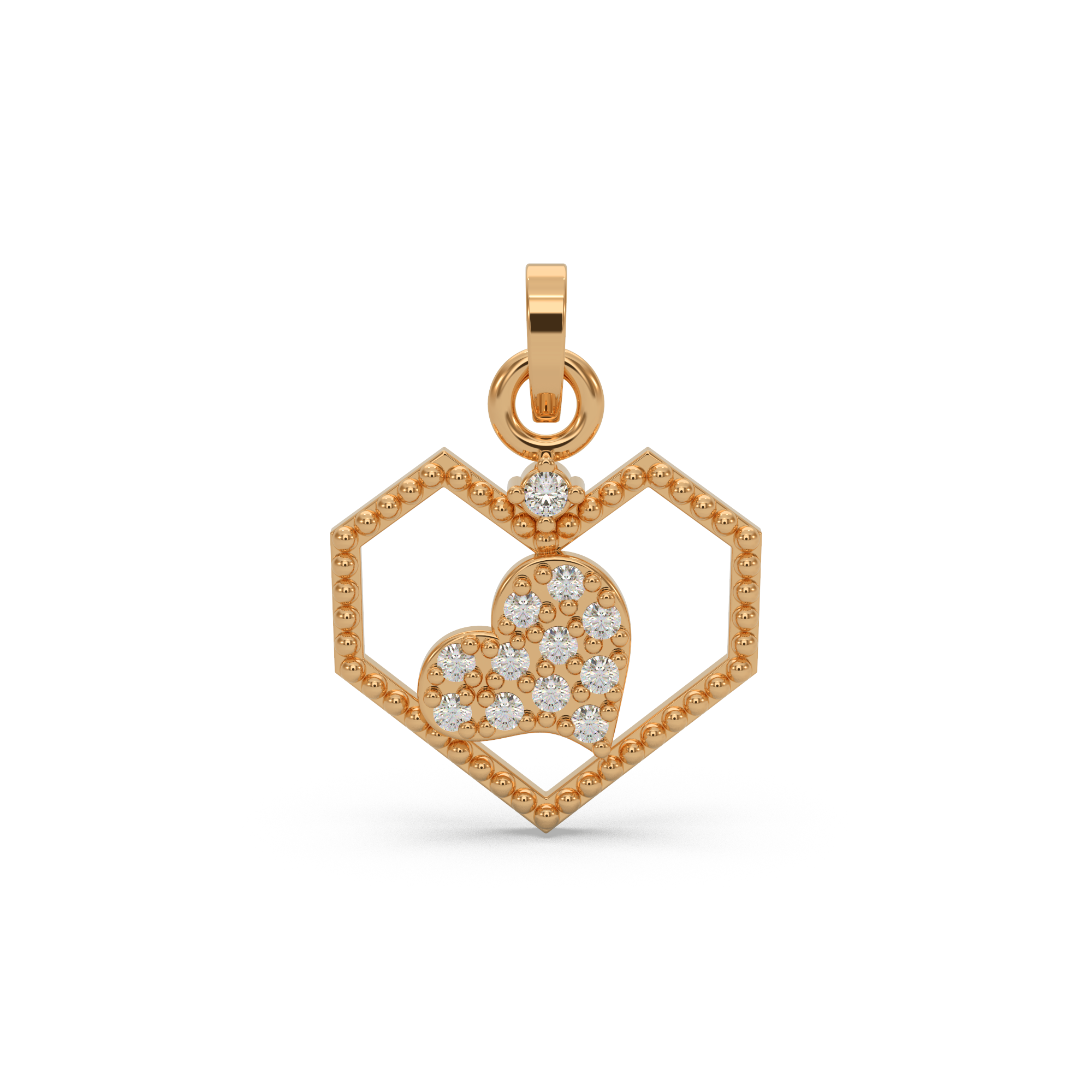 Modern Heart Diamond Pendant