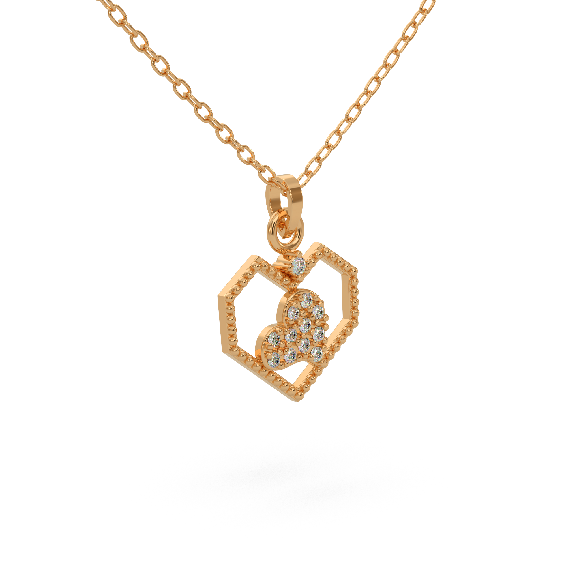 Modern Heart Diamond Pendant