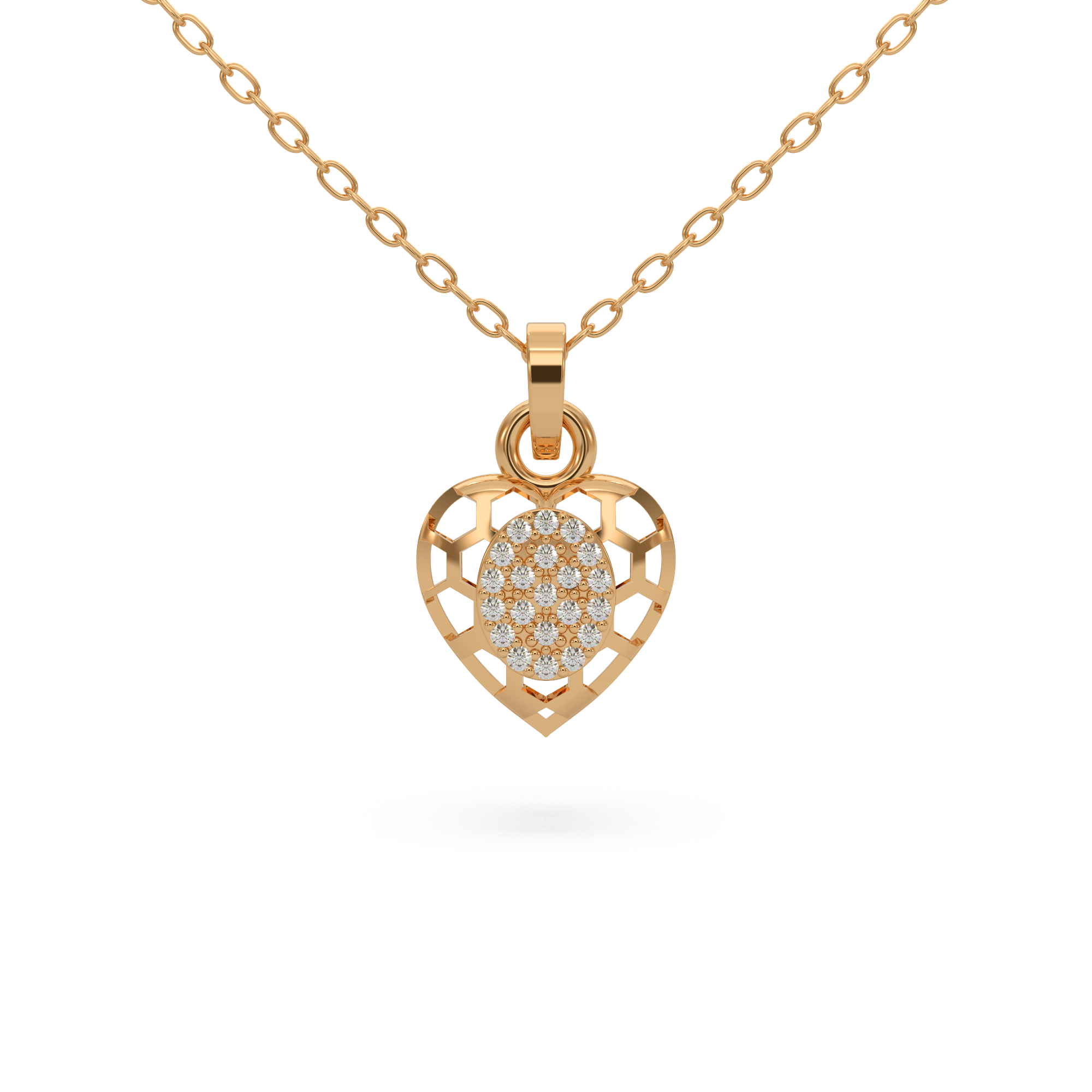Open Heart Diamond Pendant