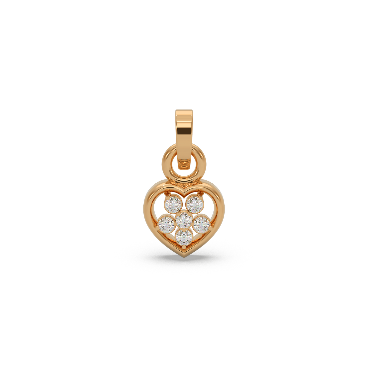 Minimal Heart Diamond Pendant