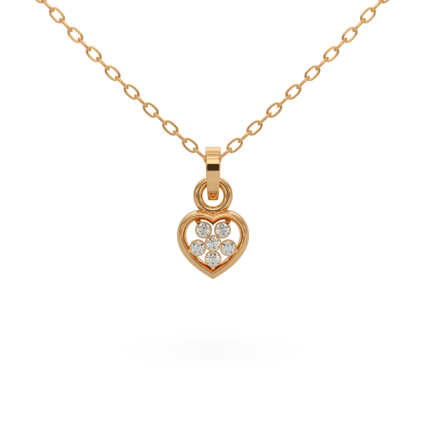Minimal Heart Diamond Pendant