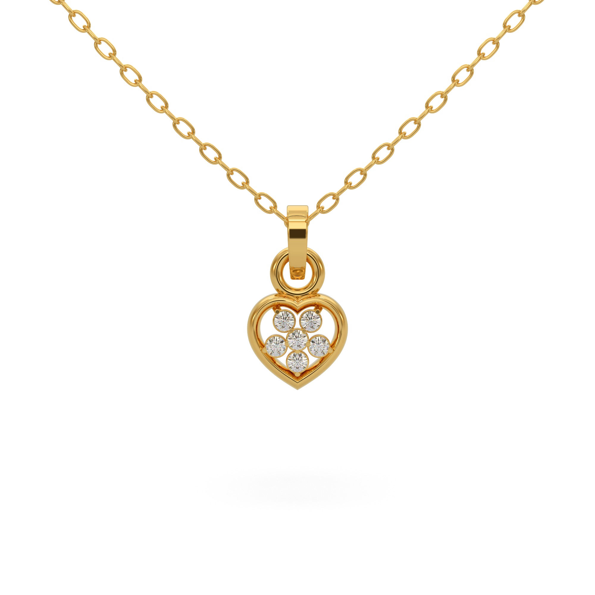 Minimal Heart Diamond Pendant