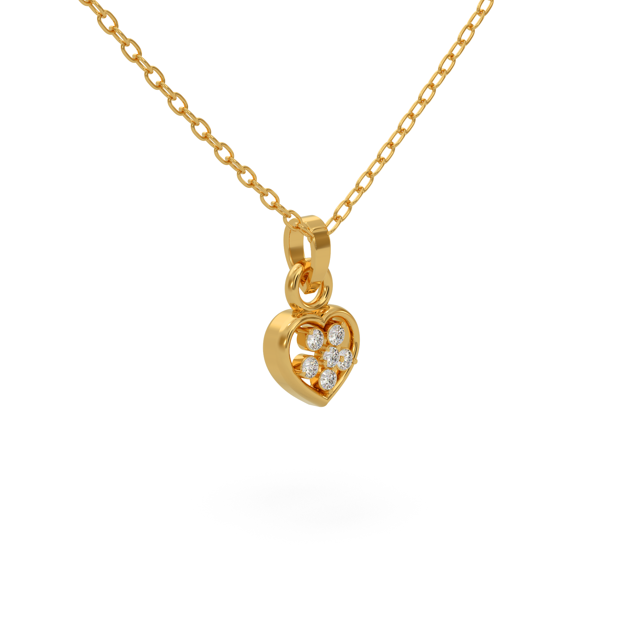Minimal Heart Diamond Pendant