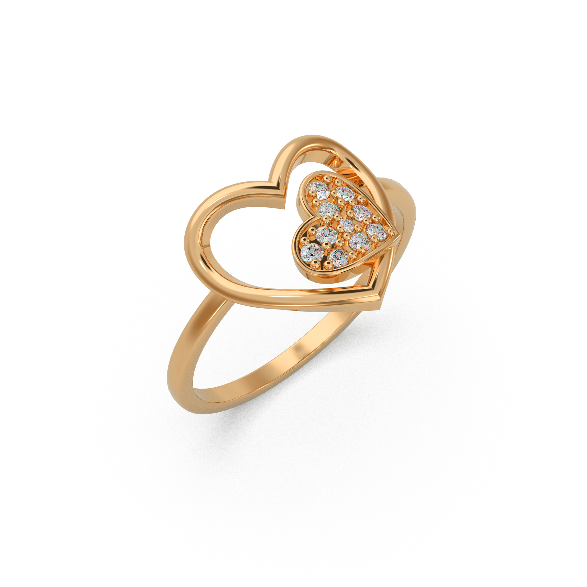 14 Kt Rose Gold Diamond Ring