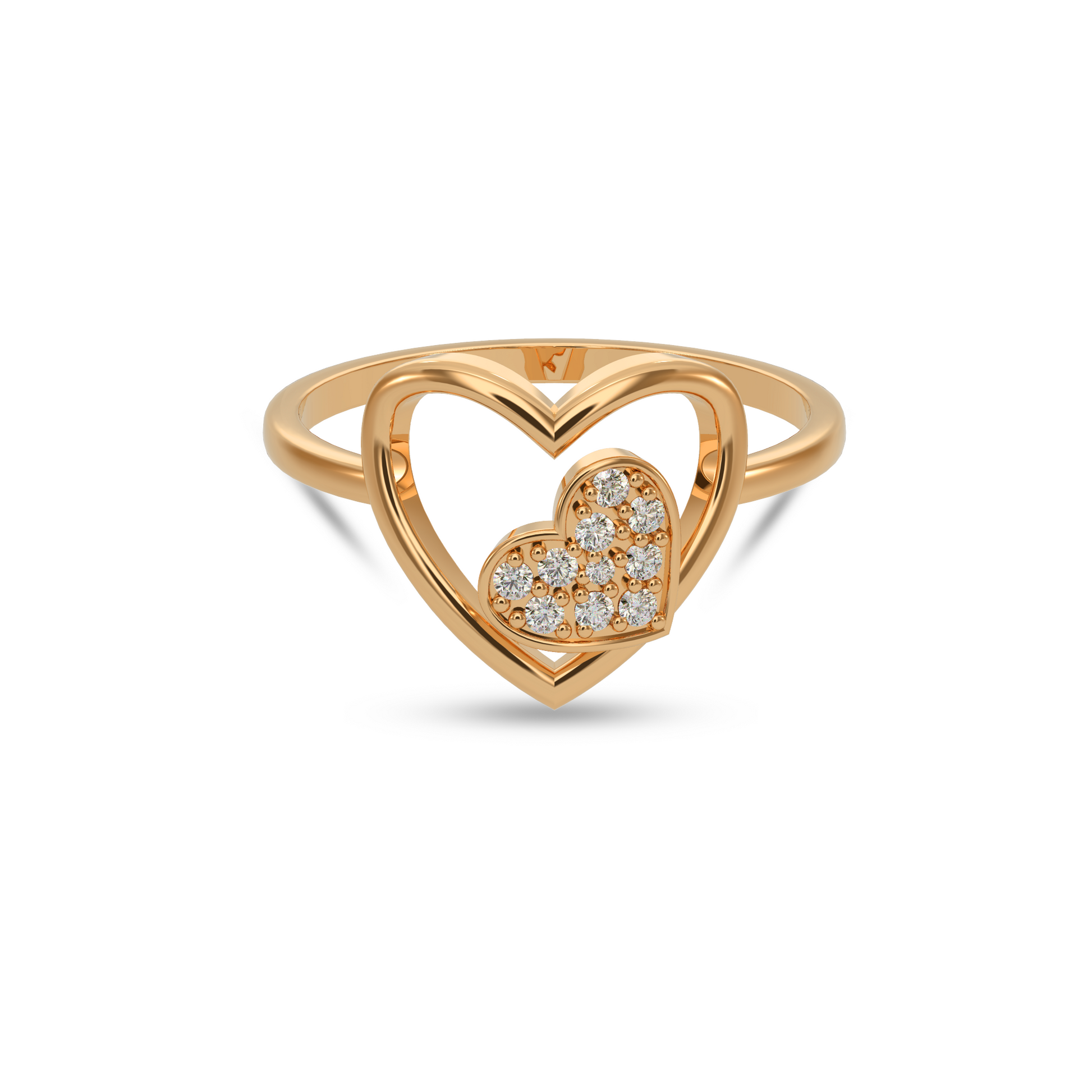 14 Kt Rose Gold Diamond Ring