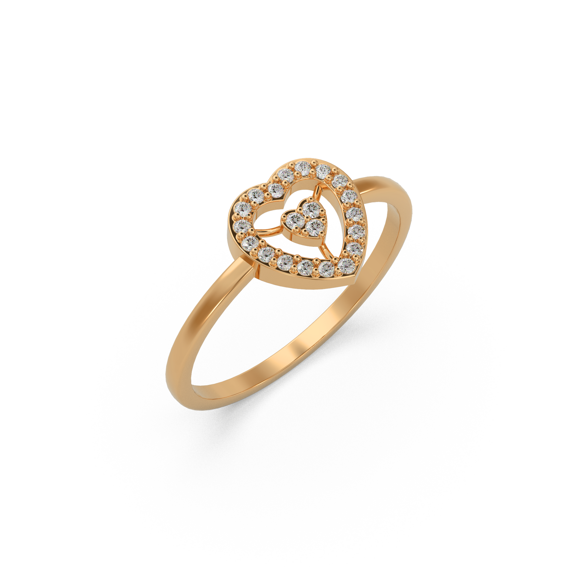 14 Kt Rose Gold Diamond Ring