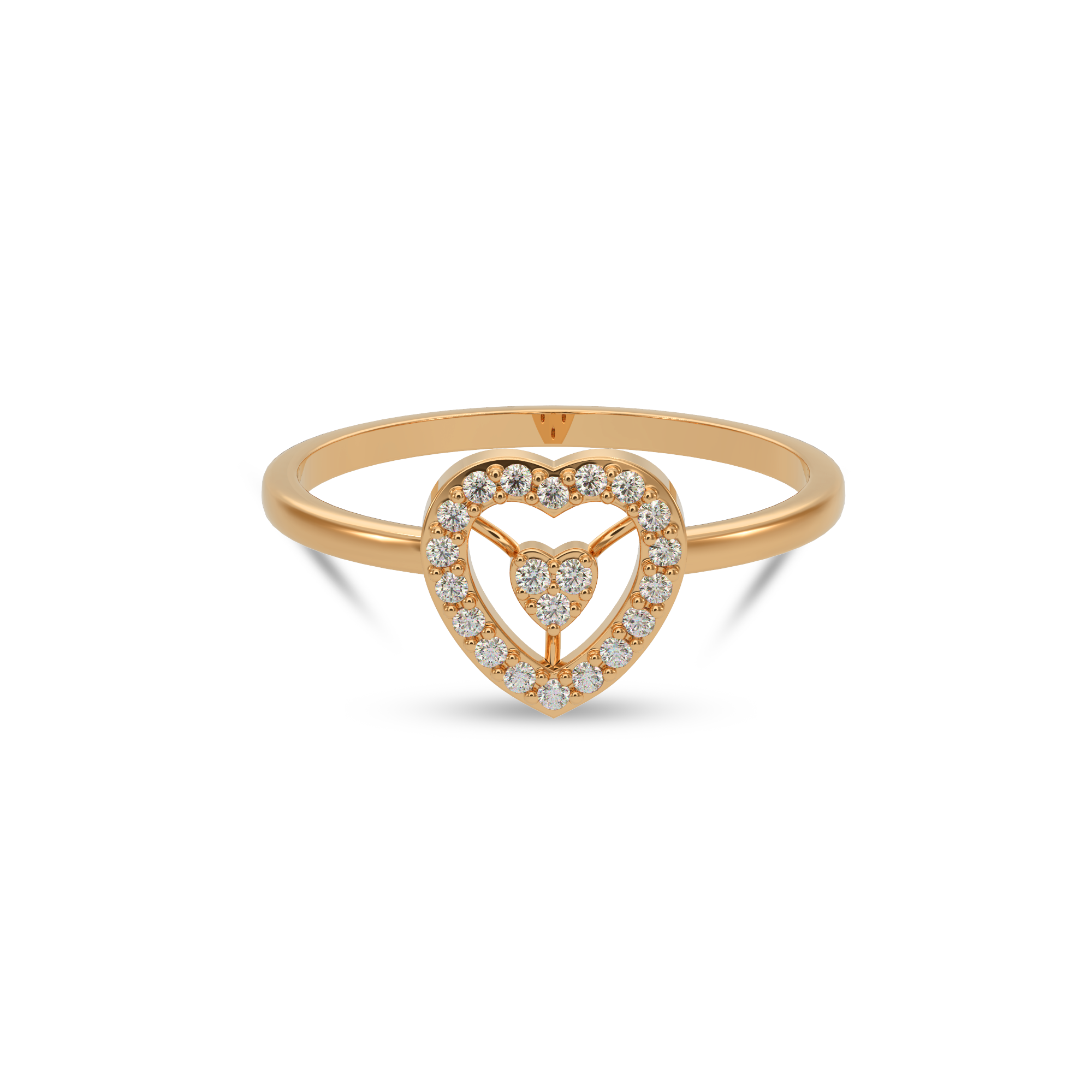 Elegant Heart Diamond Ring