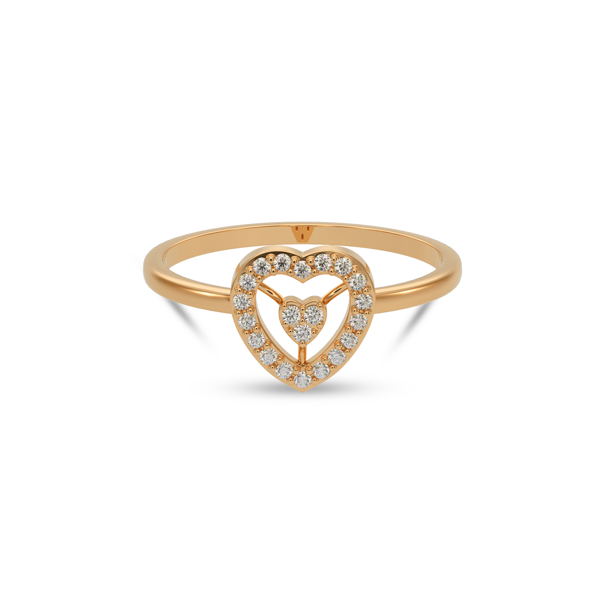 14 Kt Rose Gold Diamond Ring