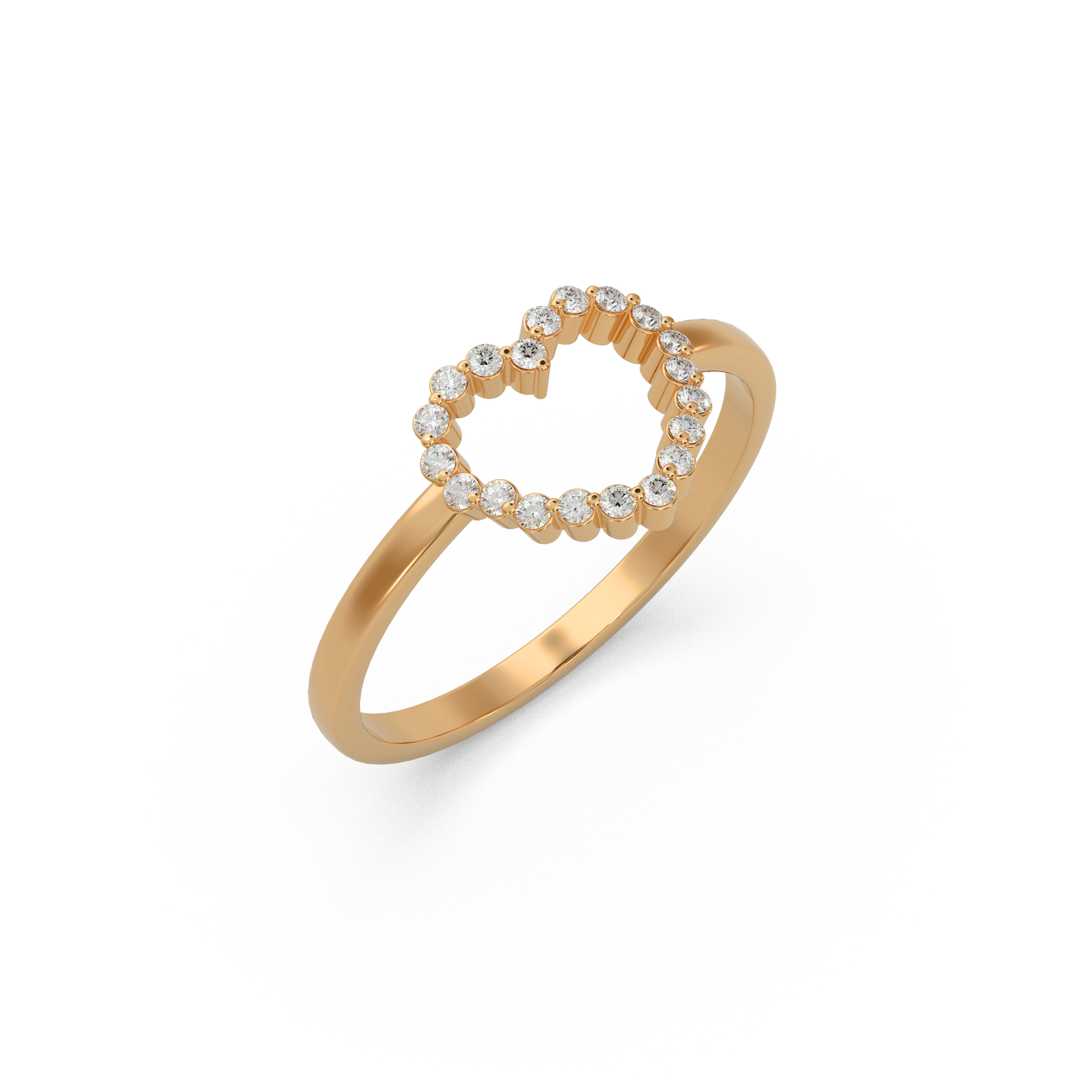 14 Kt Rose Gold Diamond Ring