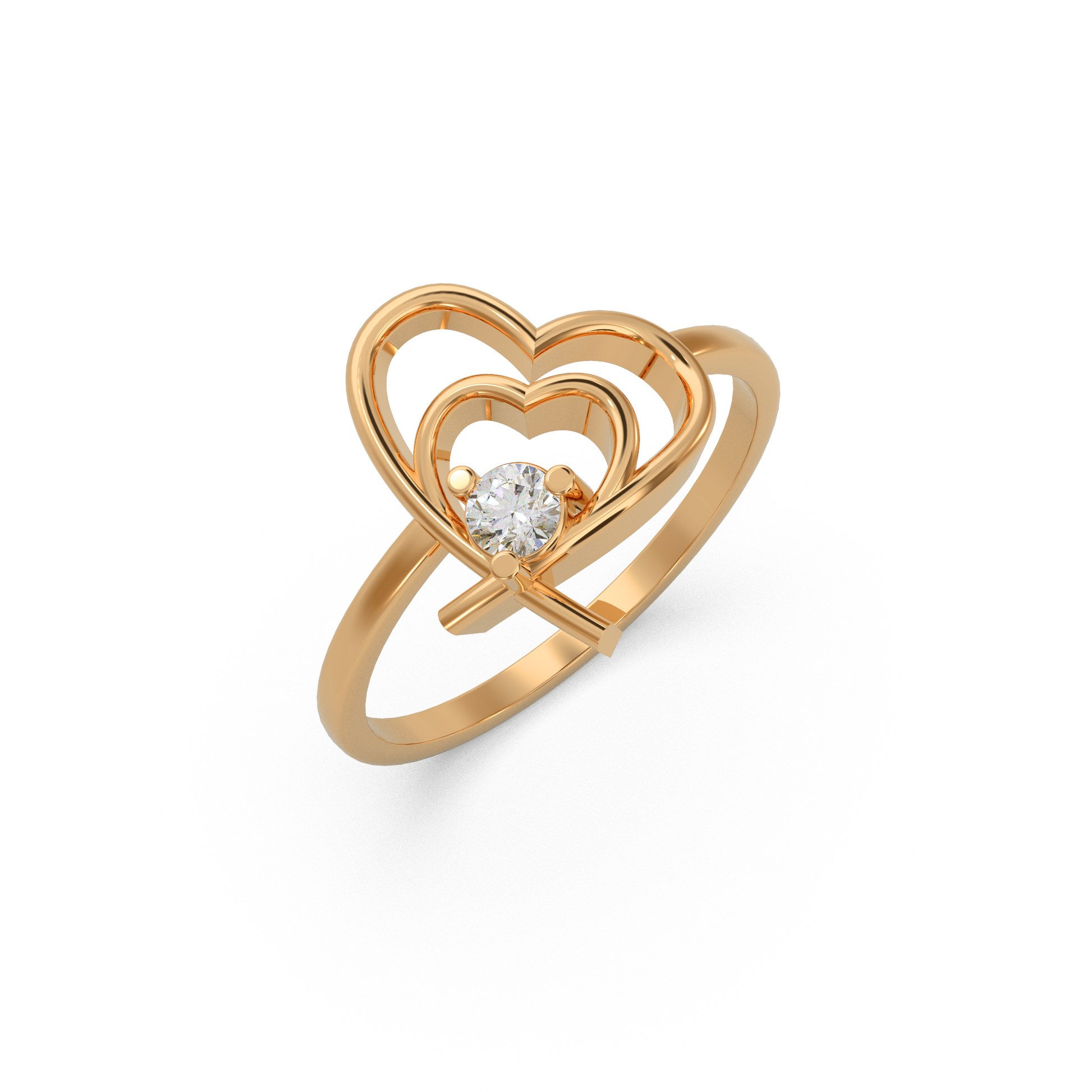 14 Kt Rose Gold Diamond Ring